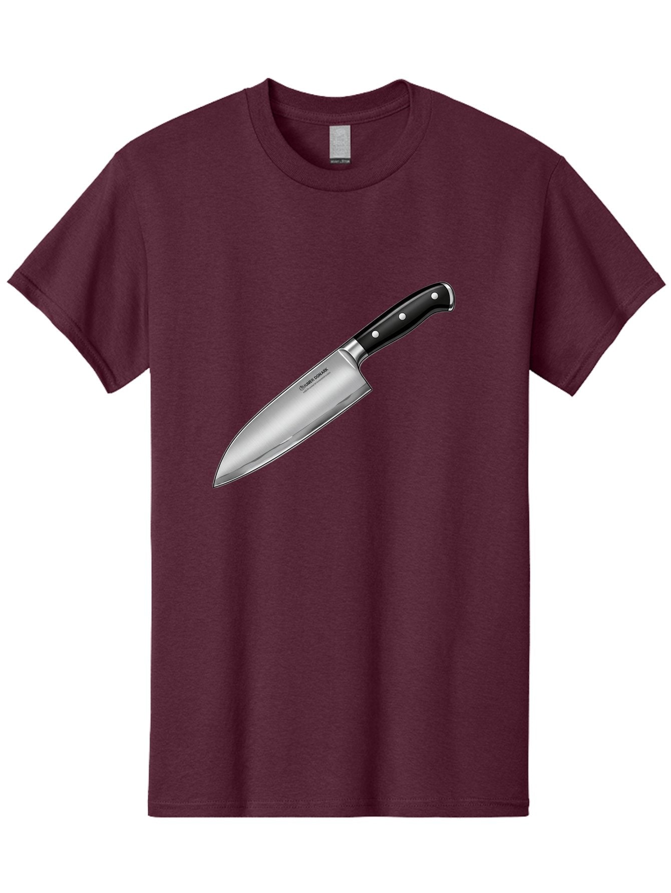 Chef-Knife Men'S Graphic Tee, 100% Cotton, Comfortable Casual Summer Wear, Machine Washable, High-Quality Kitchen Knife, Sharp Blade, Stainless Steel, Chef'S Knife, Cooking Essentials, Kitchen Utensils, Culinary Tools, Precise Cutting, Bac835 6