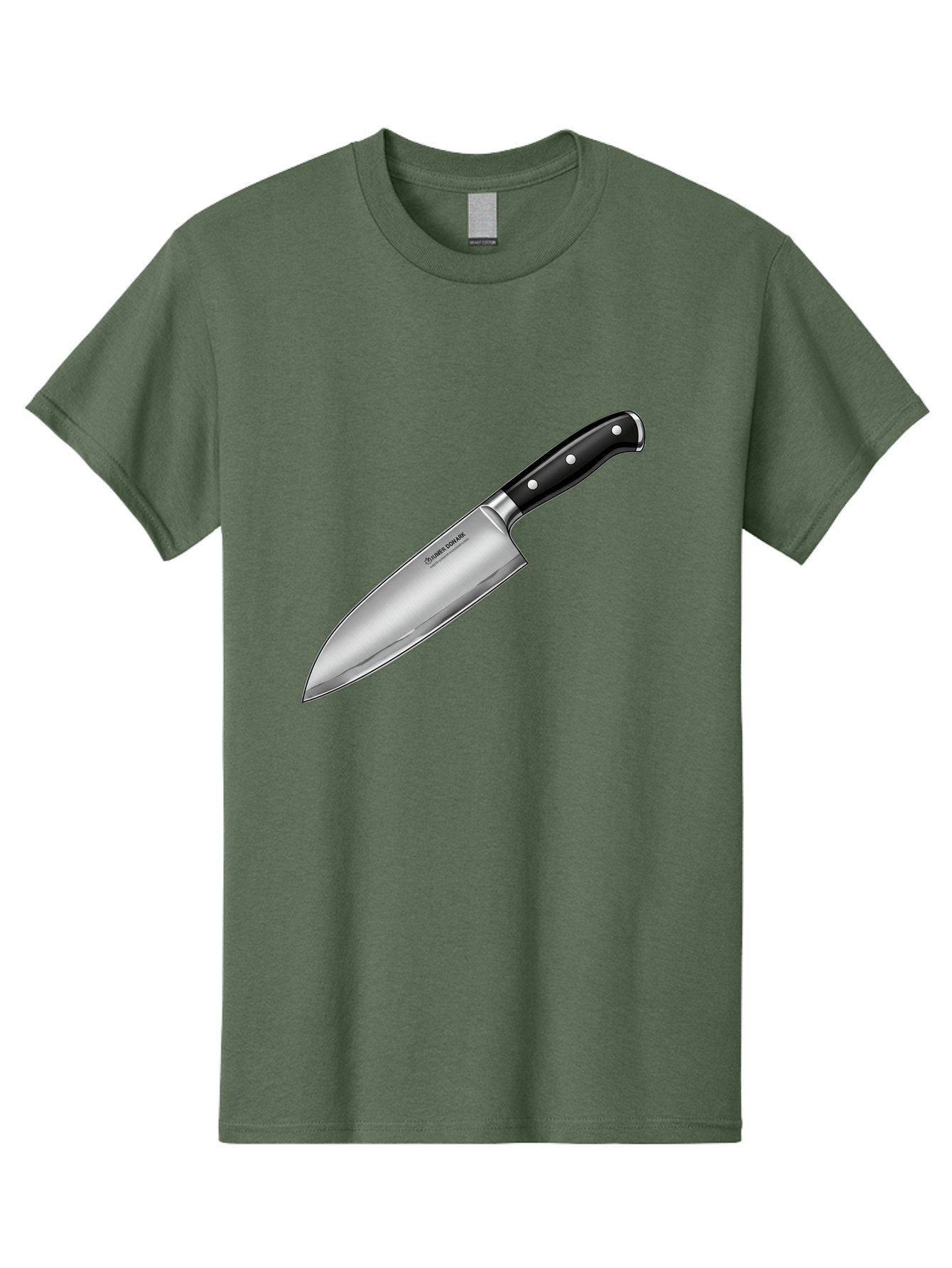 Chef-Knife Men'S Graphic Tee, 100% Cotton, Comfortable Casual Summer Wear, Machine Washable, High-Quality Kitchen Knife, Sharp Blade, Stainless Steel, Chef'S Knife, Cooking Essentials, Kitchen Utensils, Culinary Tools, Precise Cutting, Bac835 4