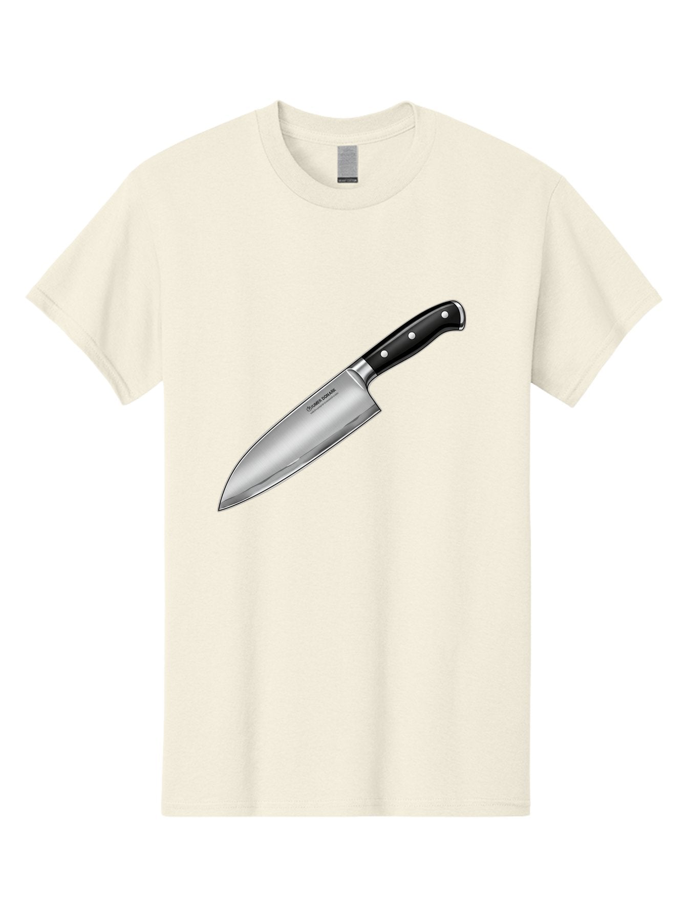Chef-Knife Men'S Graphic Tee, 100% Cotton, Comfortable Casual Summer Wear, Machine Washable, High-Quality Kitchen Knife, Sharp Blade, Stainless Steel, Chef'S Knife, Cooking Essentials, Kitchen Utensils, Culinary Tools, Precise Cutting, Bac835