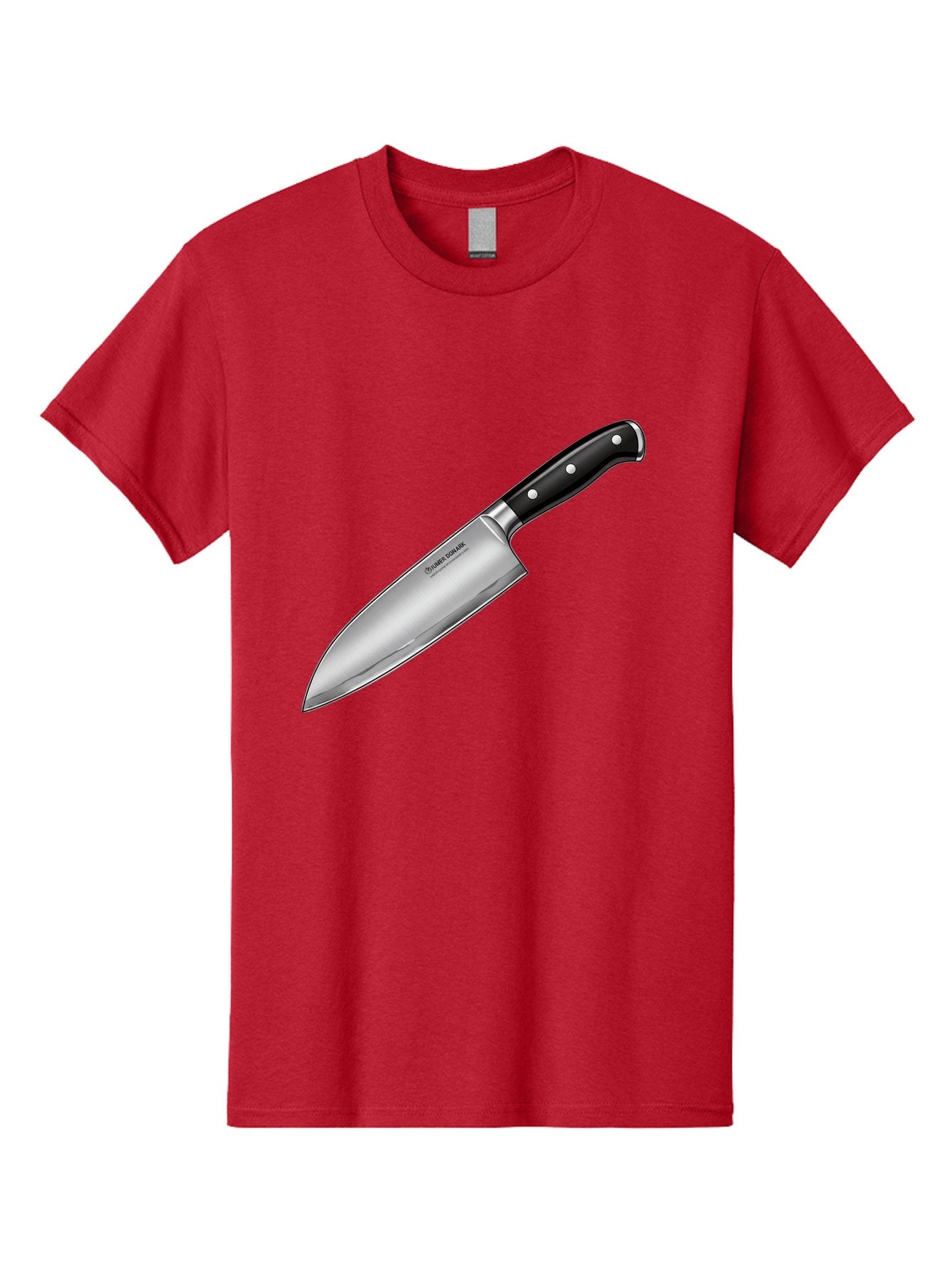 Chef-Knife Men'S Graphic Tee, 100% Cotton, Comfortable Casual Summer Wear, Machine Washable, High-Quality Kitchen Knife, Sharp Blade, Stainless Steel, Chef'S Knife, Cooking Essentials, Kitchen Utensils, Culinary Tools, Precise Cutting, Bac835 12