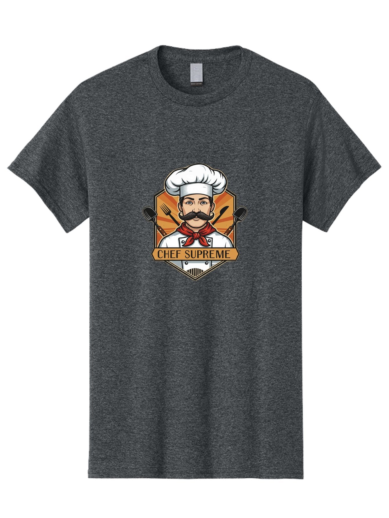 Chef-Supreme Men'S Graphic Tee, 100% Cotton, Comfortable Casual Summer Wear, Machine Washable, Chef Logo, Culinary Expert, Gourmet Cooking, Restaurant Branding, Chef Hat, Mustachioed Chef, Kitchen Utensils, Professional Cooking, Chef Attire Bac838 6
