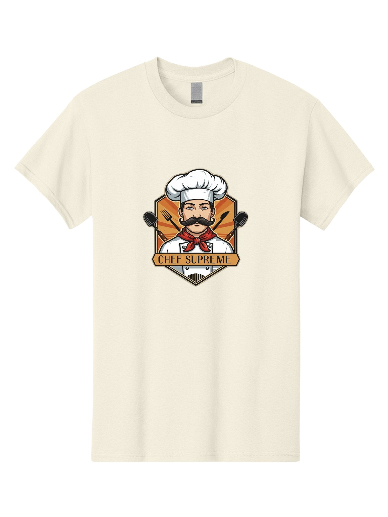 Chef-Supreme Men'S Graphic Tee, 100% Cotton, Comfortable Casual Summer Wear, Machine Washable, Chef Logo, Culinary Expert, Gourmet Cooking, Restaurant Branding, Chef Hat, Mustachioed Chef, Kitchen Utensils, Professional Cooking, Chef Attire Bac838