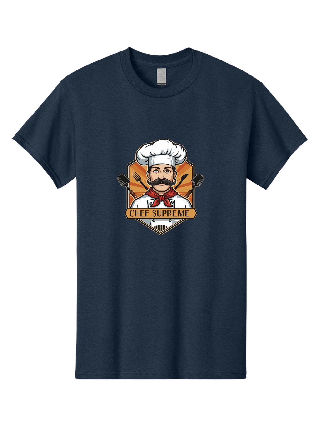 Chef-Supreme Men'S Graphic Tee, 100% Cotton, Comfortable Casual Summer Wear, Machine Washable, Chef Logo, Culinary Expert, Gourmet Cooking, Restaurant Branding, Chef Hat, Mustachioed Chef, Kitchen Utensils, Professional Cooking, Chef Attire Bac838 12