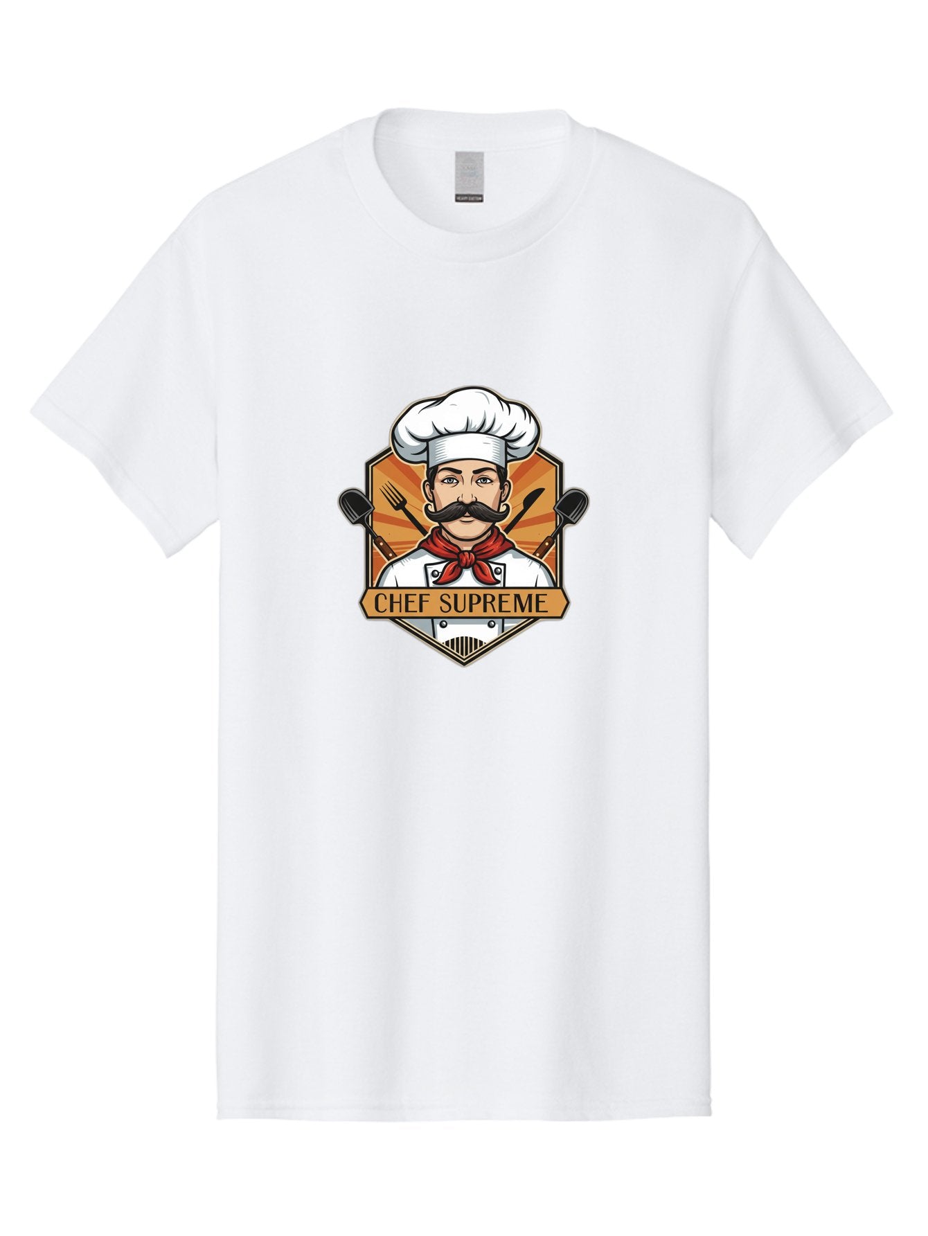 Chef-Supreme Men'S Graphic Tee, 100% Cotton, Comfortable Casual Summer Wear, Machine Washable, Chef Logo, Culinary Expert, Gourmet Cooking, Restaurant Branding, Chef Hat, Mustachioed Chef, Kitchen Utensils, Professional Cooking, Chef Attire Bac838 9