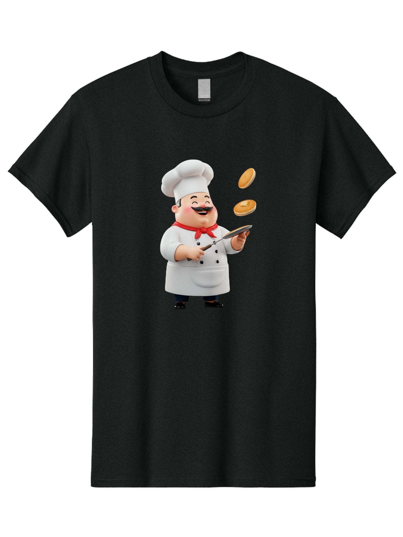 Chef-Tossing-Pancakes Men'S Graphic Tee, 100% Cotton, Comfortable Casual Summer Wear, Machine Washable, Chef Cooking Pancakes, Happy Chef, Kitchen Fun, Breakfast Cooking, Food Preparation, Chef Hat, Cooking With Love, Pancakes In Air, Bac840 13