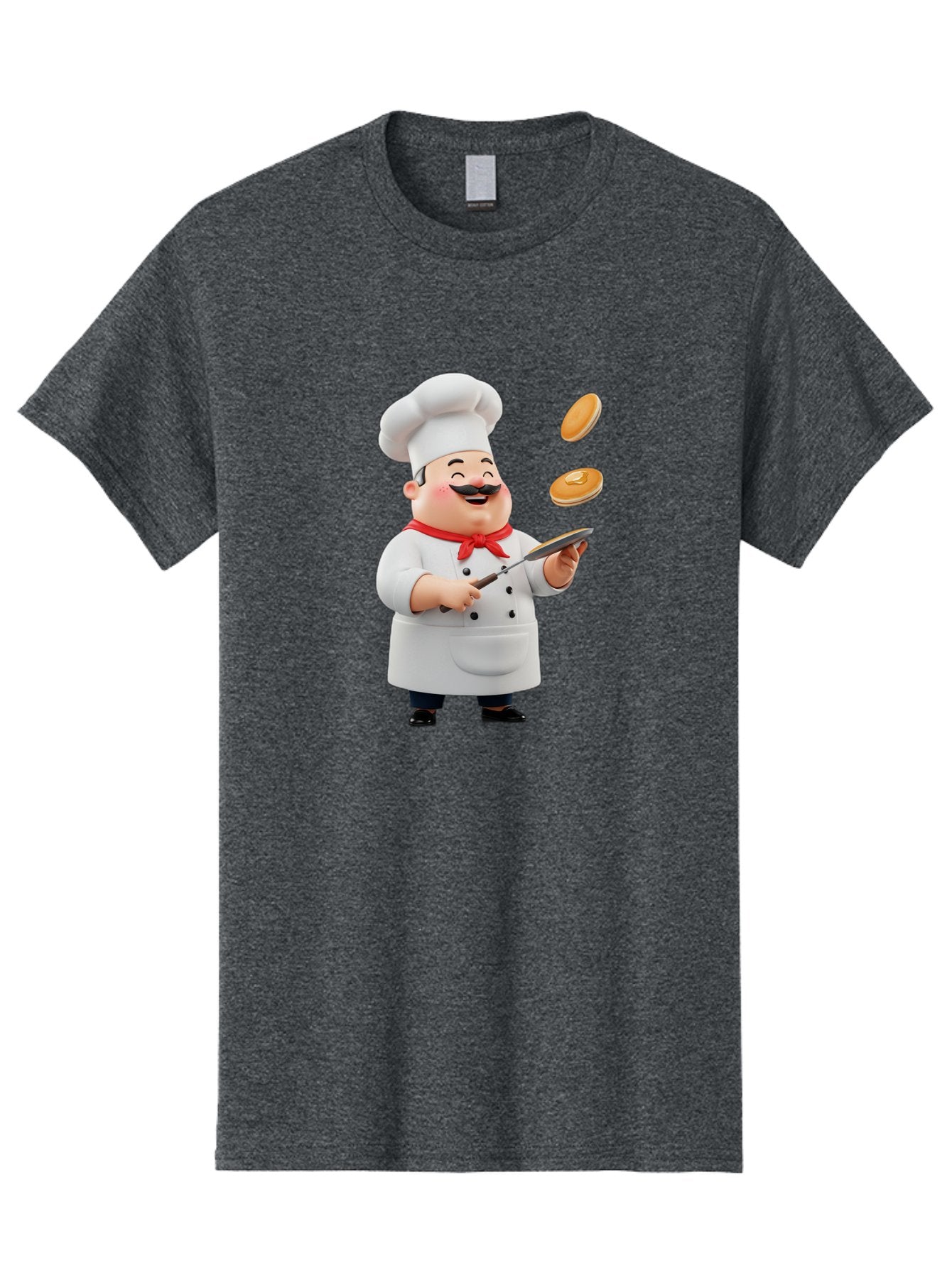 Chef-Tossing-Pancakes Men'S Graphic Tee, 100% Cotton, Comfortable Casual Summer Wear, Machine Washable, Chef Cooking Pancakes, Happy Chef, Kitchen Fun, Breakfast Cooking, Food Preparation, Chef Hat, Cooking With Love, Pancakes In Air, Bac840 15