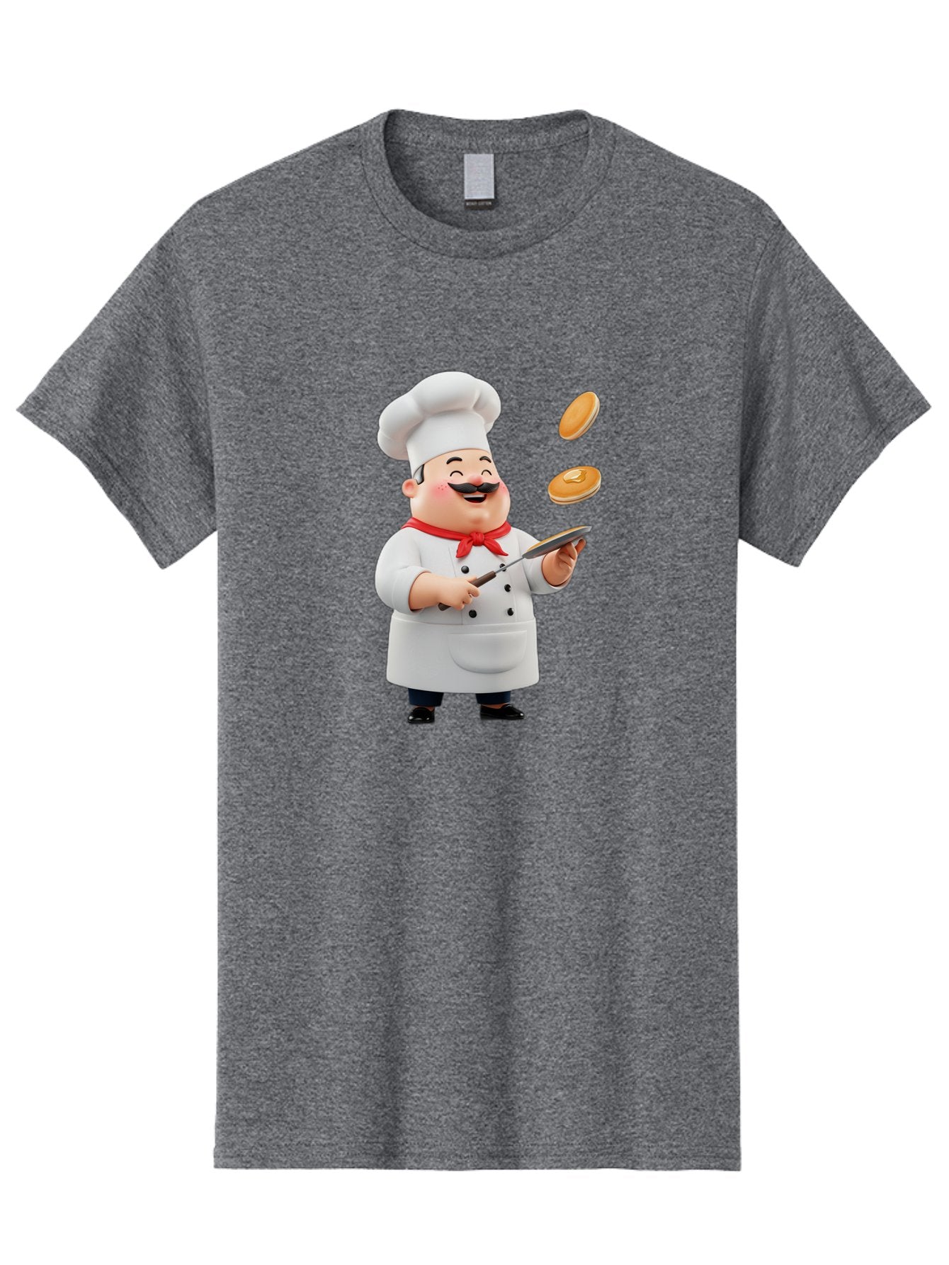 Chef-Tossing-Pancakes Men'S Graphic Tee, 100% Cotton, Comfortable Casual Summer Wear, Machine Washable, Chef Cooking Pancakes, Happy Chef, Kitchen Fun, Breakfast Cooking, Food Preparation, Chef Hat, Cooking With Love, Pancakes In Air, Bac840 8