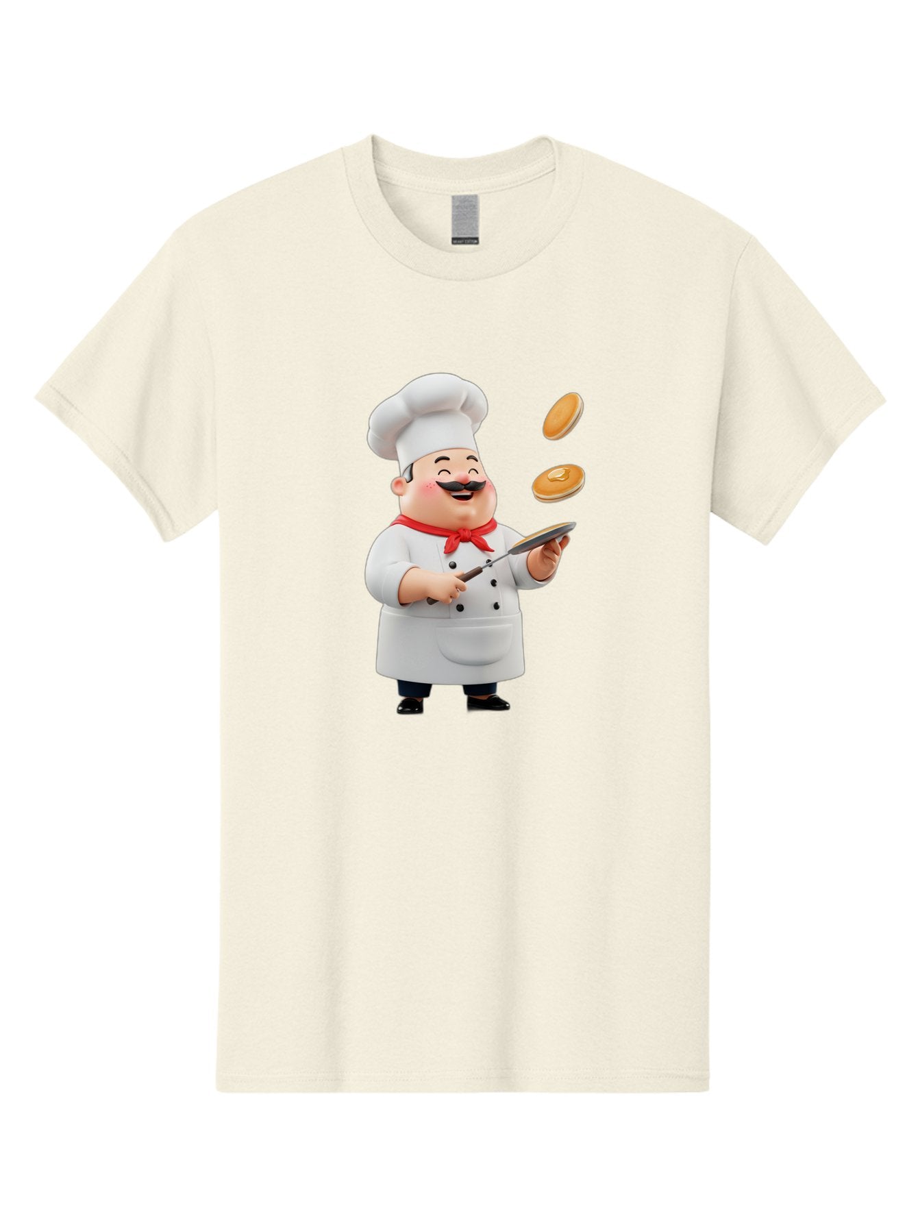 Chef-Tossing-Pancakes Men'S Graphic Tee, 100% Cotton, Comfortable Casual Summer Wear, Machine Washable, Chef Cooking Pancakes, Happy Chef, Kitchen Fun, Breakfast Cooking, Food Preparation, Chef Hat, Cooking With Love, Pancakes In Air, Bac840 7