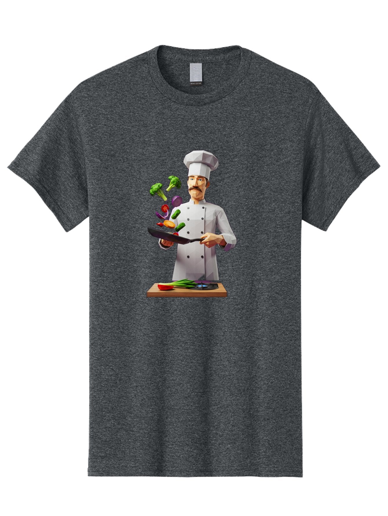 Chef-Tossing-Vegetables Men'S Graphic Tee, 100% Cotton, Comfortable Casual Summer Wear, Machine Washable, Chef Tossing Vegetables, Cooking Skills, Kitchen Magic, Healthy Eating, Food Preparation, Culinary Art, Vegetable Stir-Fry, Bac841 6