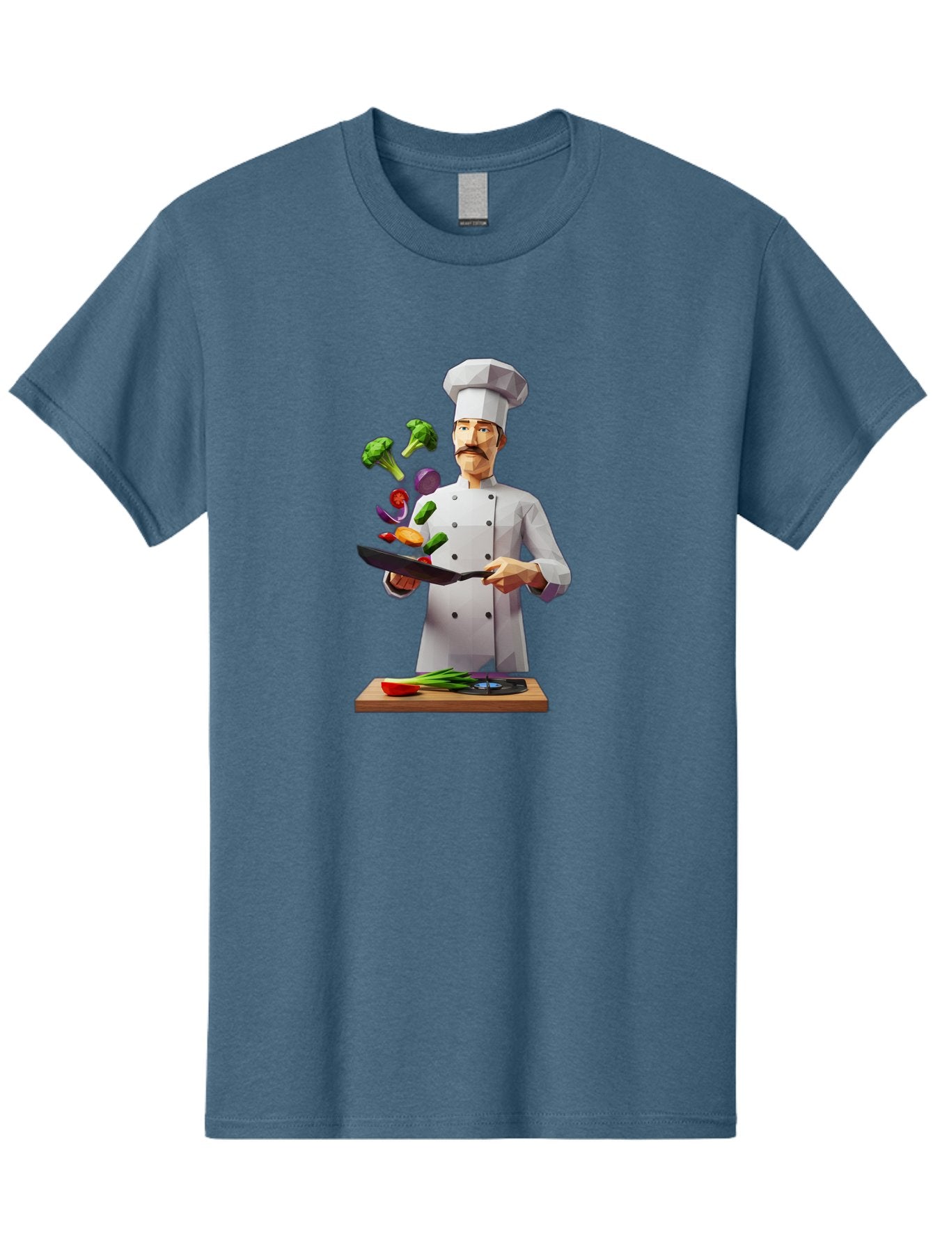 Chef-Tossing-Vegetables Men'S Graphic Tee, 100% Cotton, Comfortable Casual Summer Wear, Machine Washable, Chef Tossing Vegetables, Cooking Skills, Kitchen Magic, Healthy Eating, Food Preparation, Culinary Art, Vegetable Stir-Fry, Bac841 14