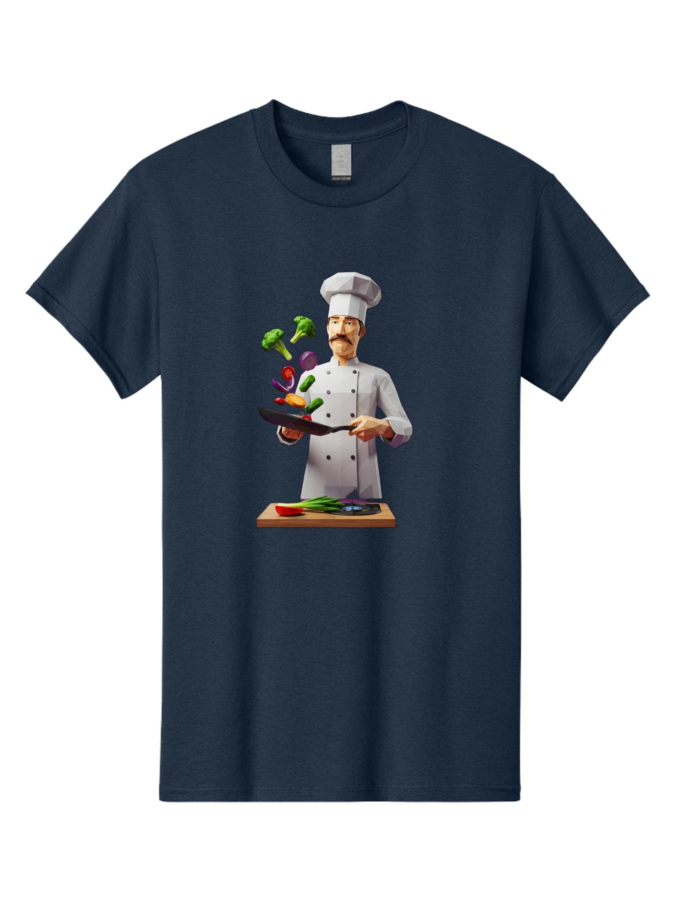 Chef-Tossing-Vegetables Men'S Graphic Tee, 100% Cotton, Comfortable Casual Summer Wear, Machine Washable, Chef Tossing Vegetables, Cooking Skills, Kitchen Magic, Healthy Eating, Food Preparation, Culinary Art, Vegetable Stir-Fry, Bac841 15