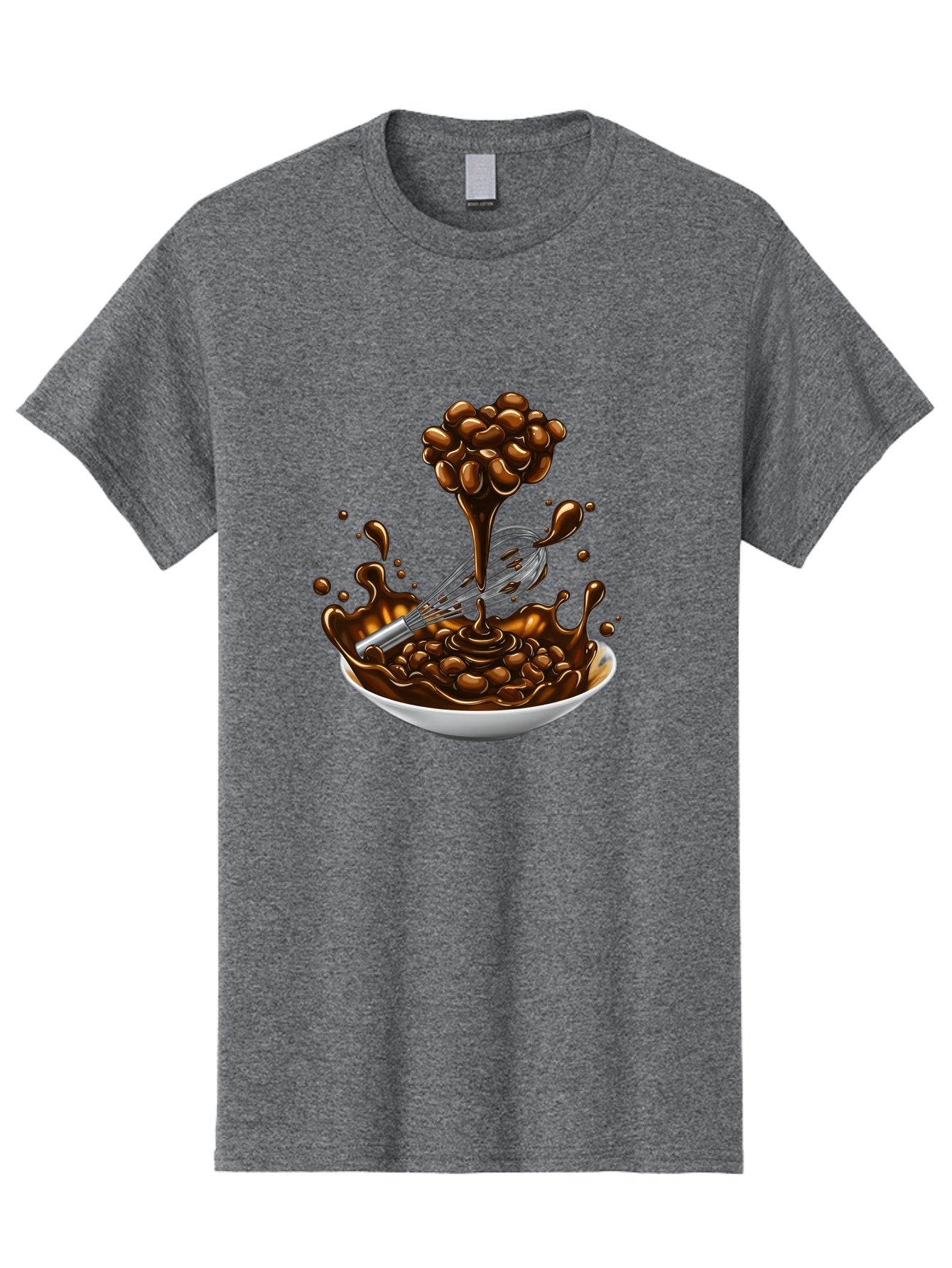 Chocolate Men'S Graphic Tee, 100% Cotton, Comfortable Casual Summer Wear, Machine Washable, Chocolate Sauce, Splatter Art, Whisk, White Bowl, Chocolate Beans, Coffee, Dessert, Sweet Treats, Indulgent, Rich, Decadent, Culinary Delight, Bac848 13