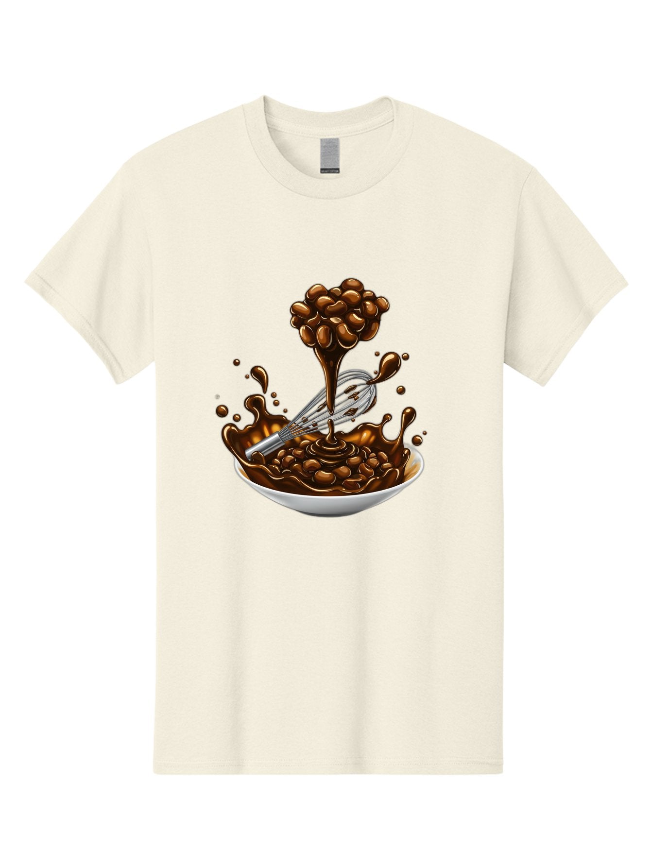 Chocolate Men'S Graphic Tee, 100% Cotton, Comfortable Casual Summer Wear, Machine Washable, Chocolate Sauce, Splatter Art, Whisk, White Bowl, Chocolate Beans, Coffee, Dessert, Sweet Treats, Indulgent, Rich, Decadent, Culinary Delight, Bac848 14