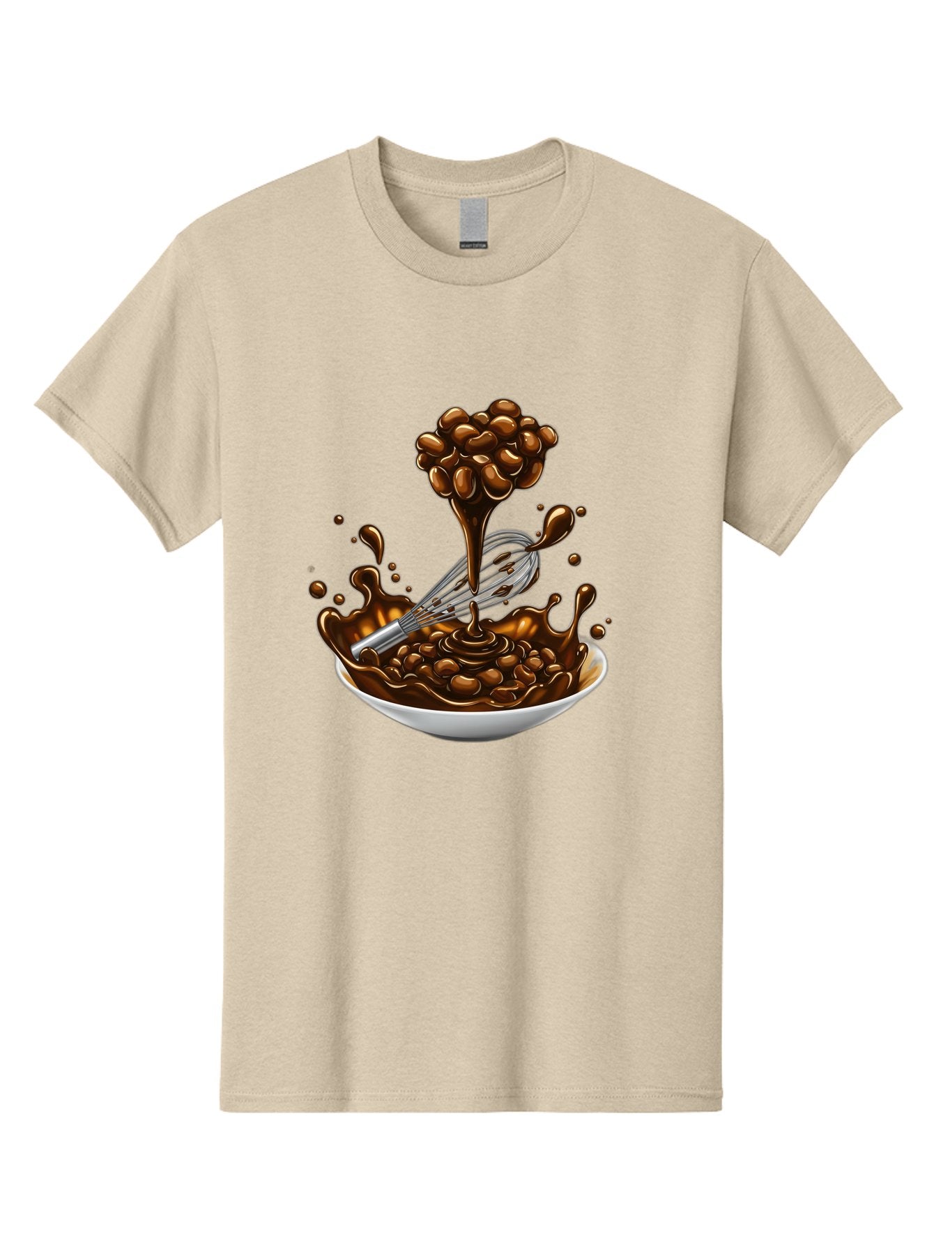 Chocolate Men'S Graphic Tee, 100% Cotton, Comfortable Casual Summer Wear, Machine Washable, Chocolate Sauce, Splatter Art, Whisk, White Bowl, Chocolate Beans, Coffee, Dessert, Sweet Treats, Indulgent, Rich, Decadent, Culinary Delight, Bac848 6