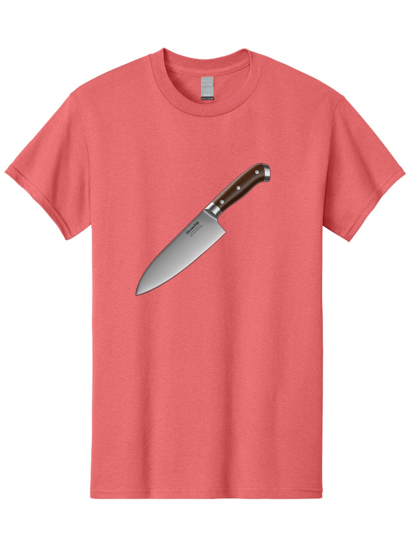 Christofle-Knife Men'S Graphic Tee, 100% Cotton, Comfortable Casual Summer Wear, Machine Washable, Sharp Chef Knife, Stainless Steel Blade, Brown Handle, Silver Rivets, Kitchen Utensil, Cooking Tool, Professional Chef Knife, Sharp Edge Bac850 6