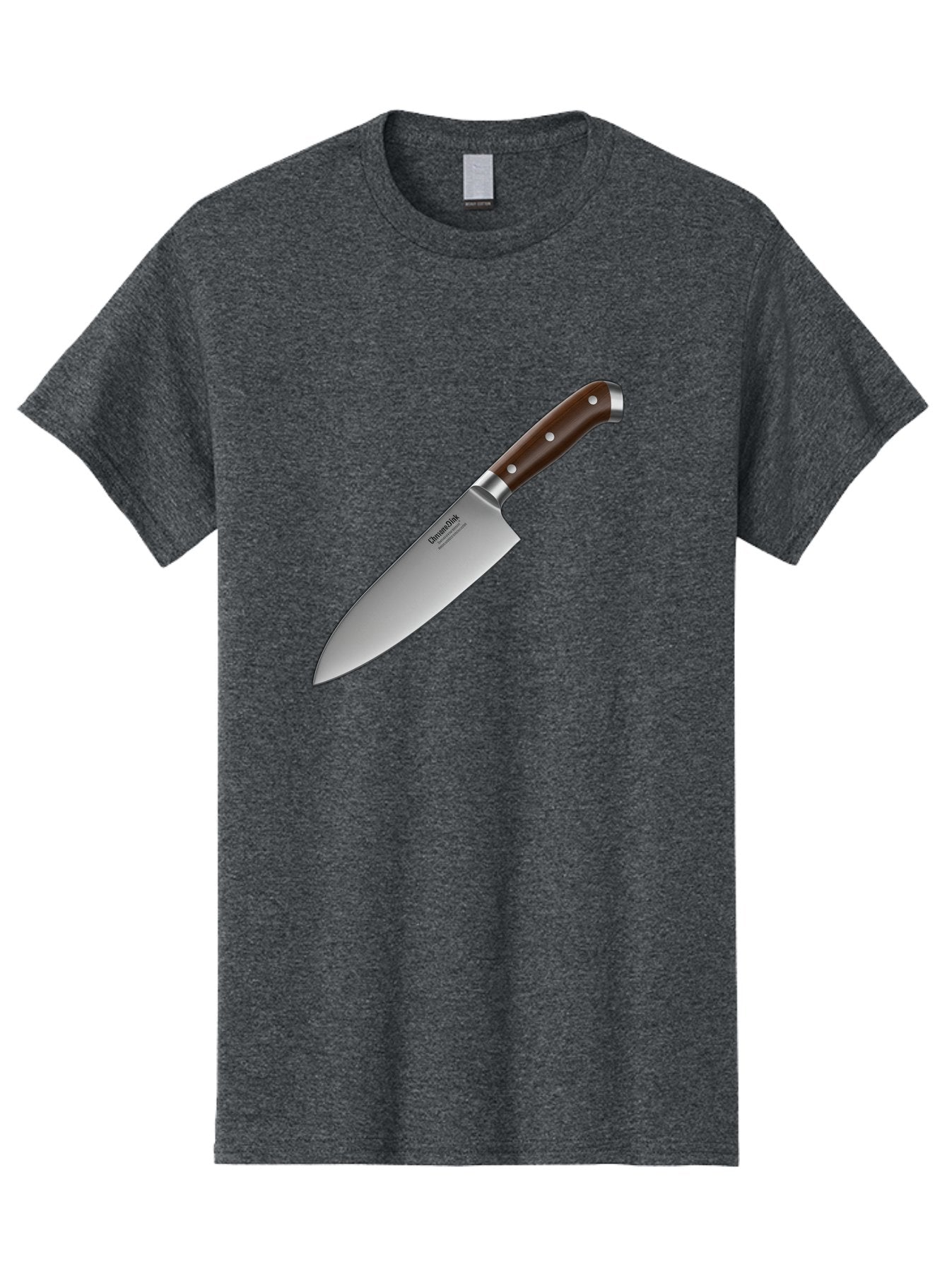 Christofle-Knife Men'S Graphic Tee, 100% Cotton, Comfortable Casual Summer Wear, Machine Washable, Sharp Chef Knife, Stainless Steel Blade, Brown Handle, Silver Rivets, Kitchen Utensil, Cooking Tool, Professional Chef Knife, Sharp Edge Bac850 10