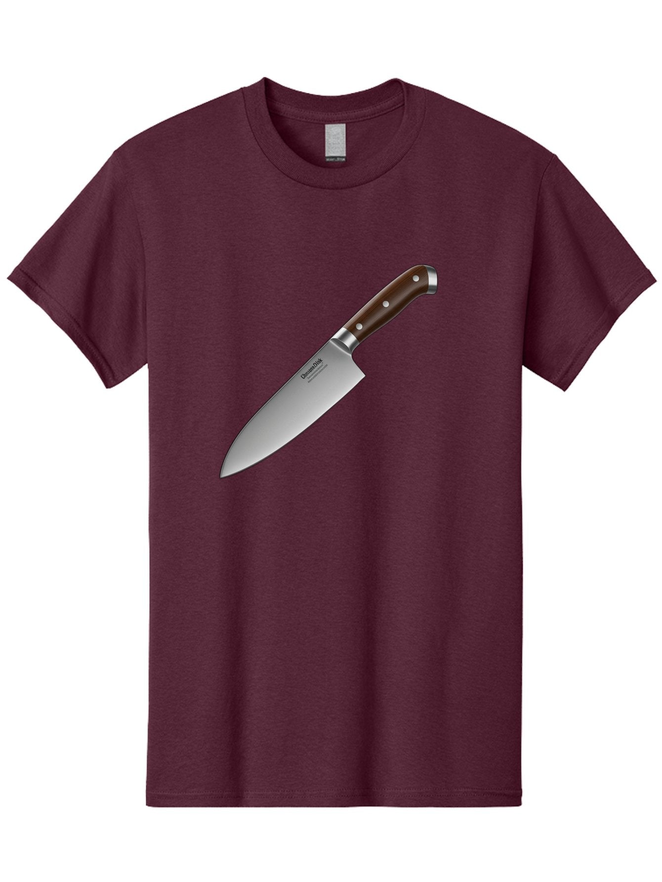 Christofle-Knife Men'S Graphic Tee, 100% Cotton, Comfortable Casual Summer Wear, Machine Washable, Sharp Chef Knife, Stainless Steel Blade, Brown Handle, Silver Rivets, Kitchen Utensil, Cooking Tool, Professional Chef Knife, Sharp Edge Bac850 5