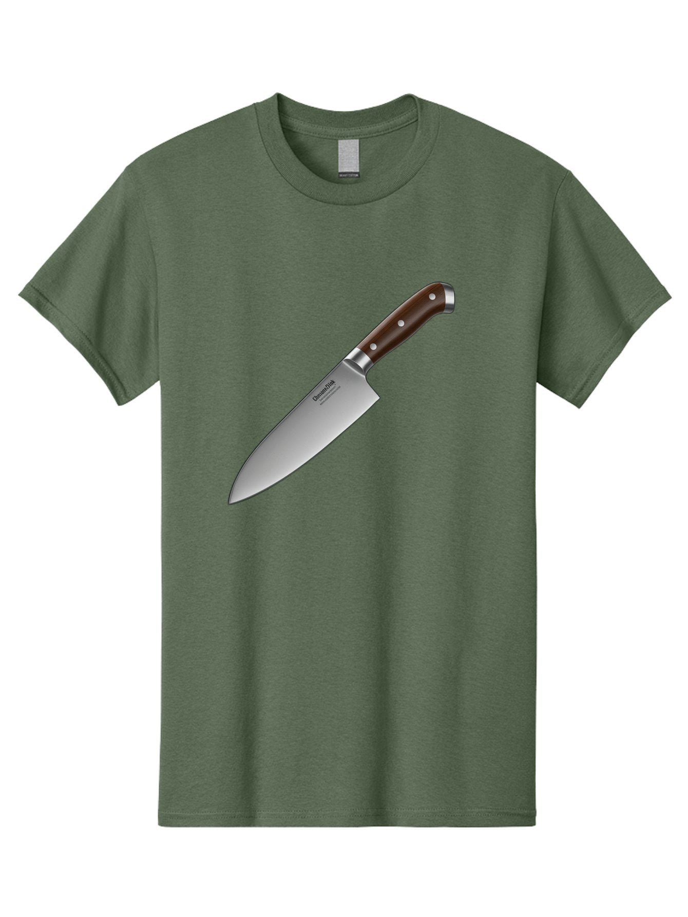 Christofle-Knife Men'S Graphic Tee, 100% Cotton, Comfortable Casual Summer Wear, Machine Washable, Sharp Chef Knife, Stainless Steel Blade, Brown Handle, Silver Rivets, Kitchen Utensil, Cooking Tool, Professional Chef Knife, Sharp Edge Bac850 9