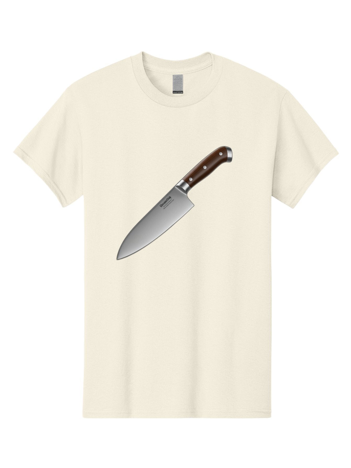 Christofle-Knife Men'S Graphic Tee, 100% Cotton, Comfortable Casual Summer Wear, Machine Washable, Sharp Chef Knife, Stainless Steel Blade, Brown Handle, Silver Rivets, Kitchen Utensil, Cooking Tool, Professional Chef Knife, Sharp Edge Bac850 7