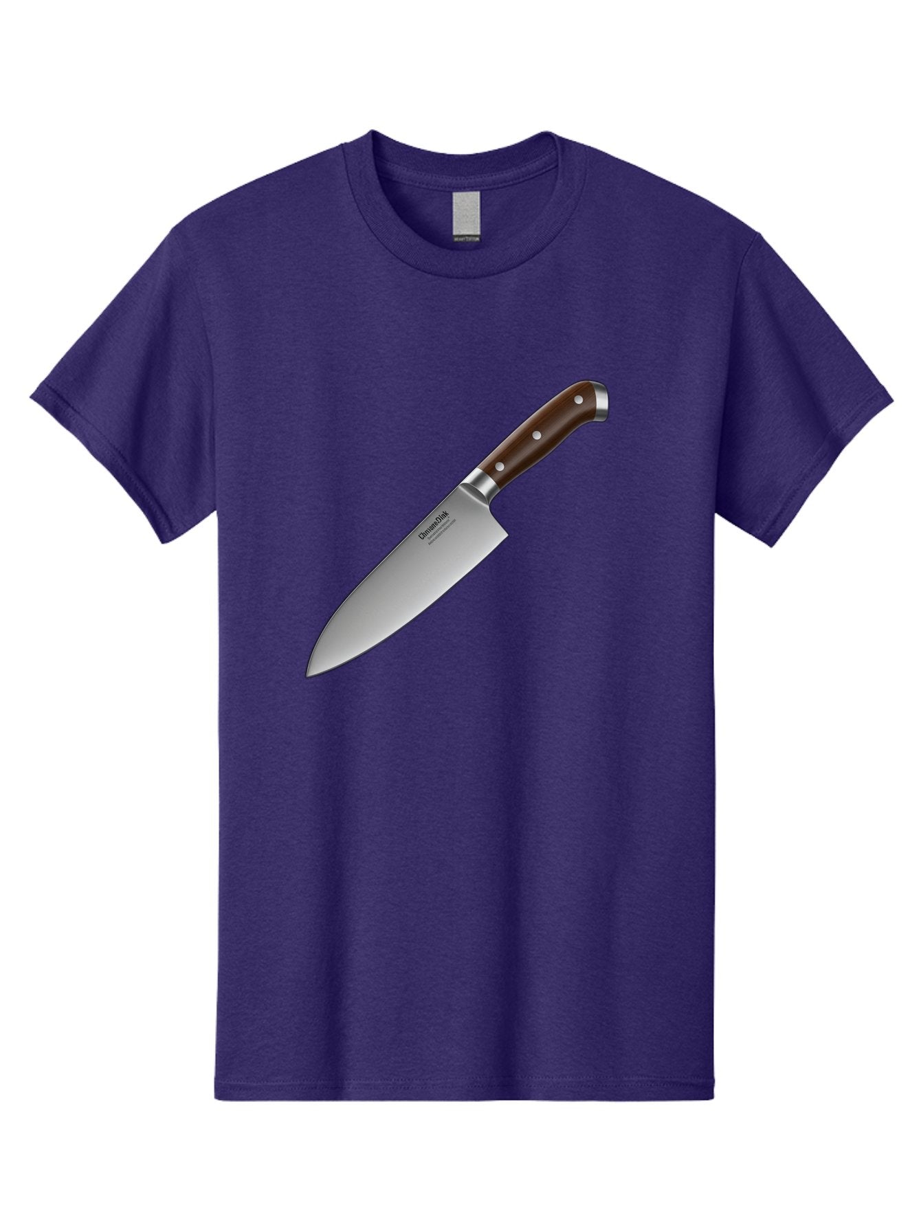 Christofle-Knife Men'S Graphic Tee, 100% Cotton, Comfortable Casual Summer Wear, Machine Washable, Sharp Chef Knife, Stainless Steel Blade, Brown Handle, Silver Rivets, Kitchen Utensil, Cooking Tool, Professional Chef Knife, Sharp Edge Bac850 8
