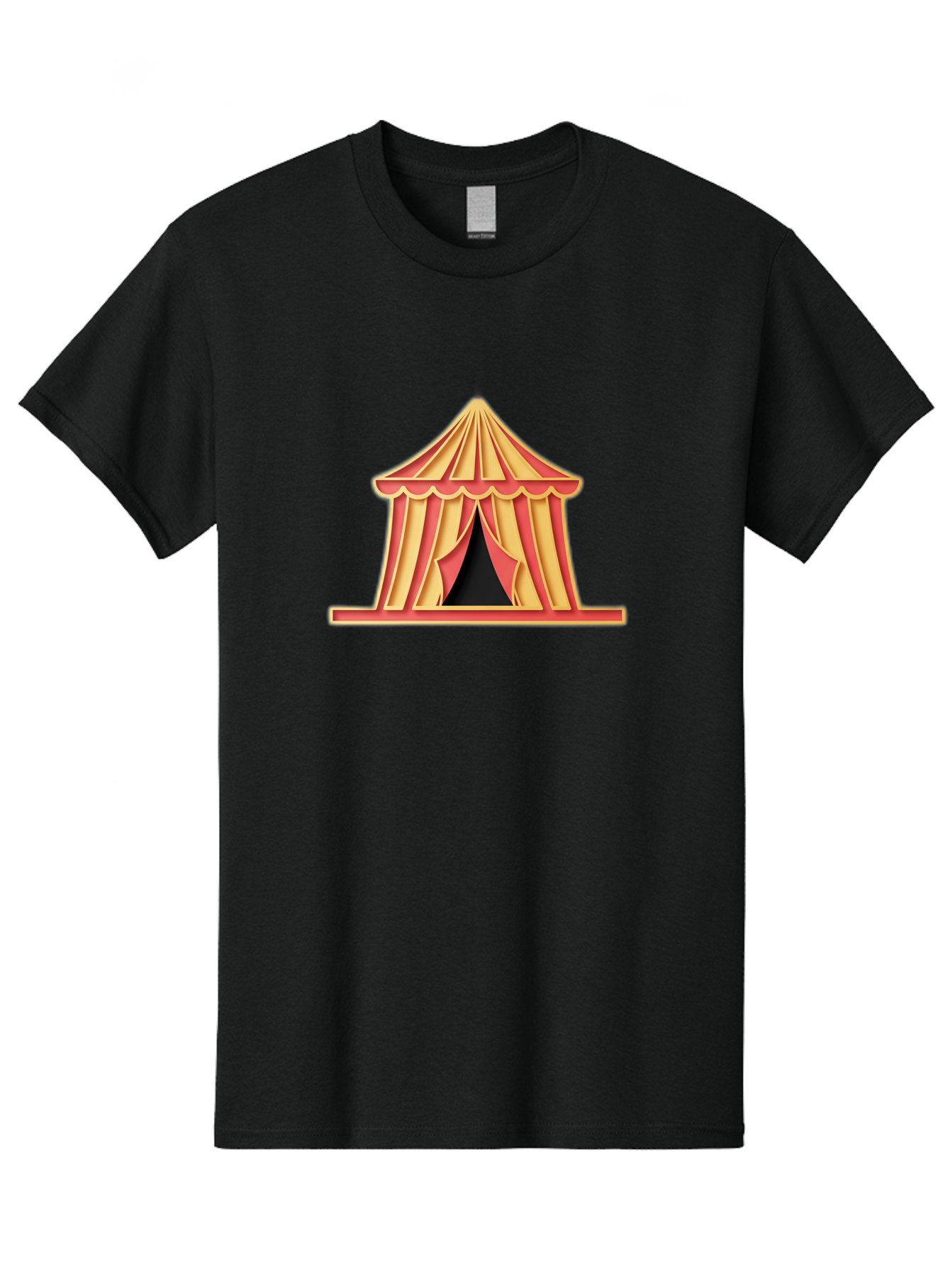 Circus-Tent-2 Men'S Graphic Tee, 100% Cotton, Comfortable Casual Summer Wear, Machine Washable, Yellow And Red Striped Tent, Vintage Circus, Carnival Theme, Red And Yellow Colors, Striped Pattern, Entertainment Venue, Amusement Park Bac853 12
