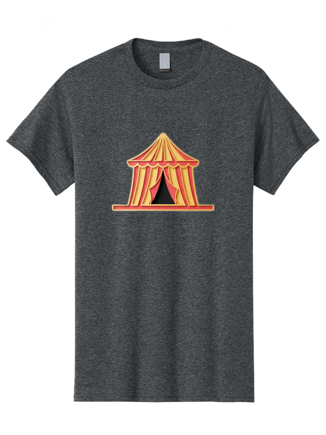 Circus-Tent-2 Men'S Graphic Tee, 100% Cotton, Comfortable Casual Summer Wear, Machine Washable, Yellow And Red Striped Tent, Vintage Circus, Carnival Theme, Red And Yellow Colors, Striped Pattern, Entertainment Venue, Amusement Park Bac853 6