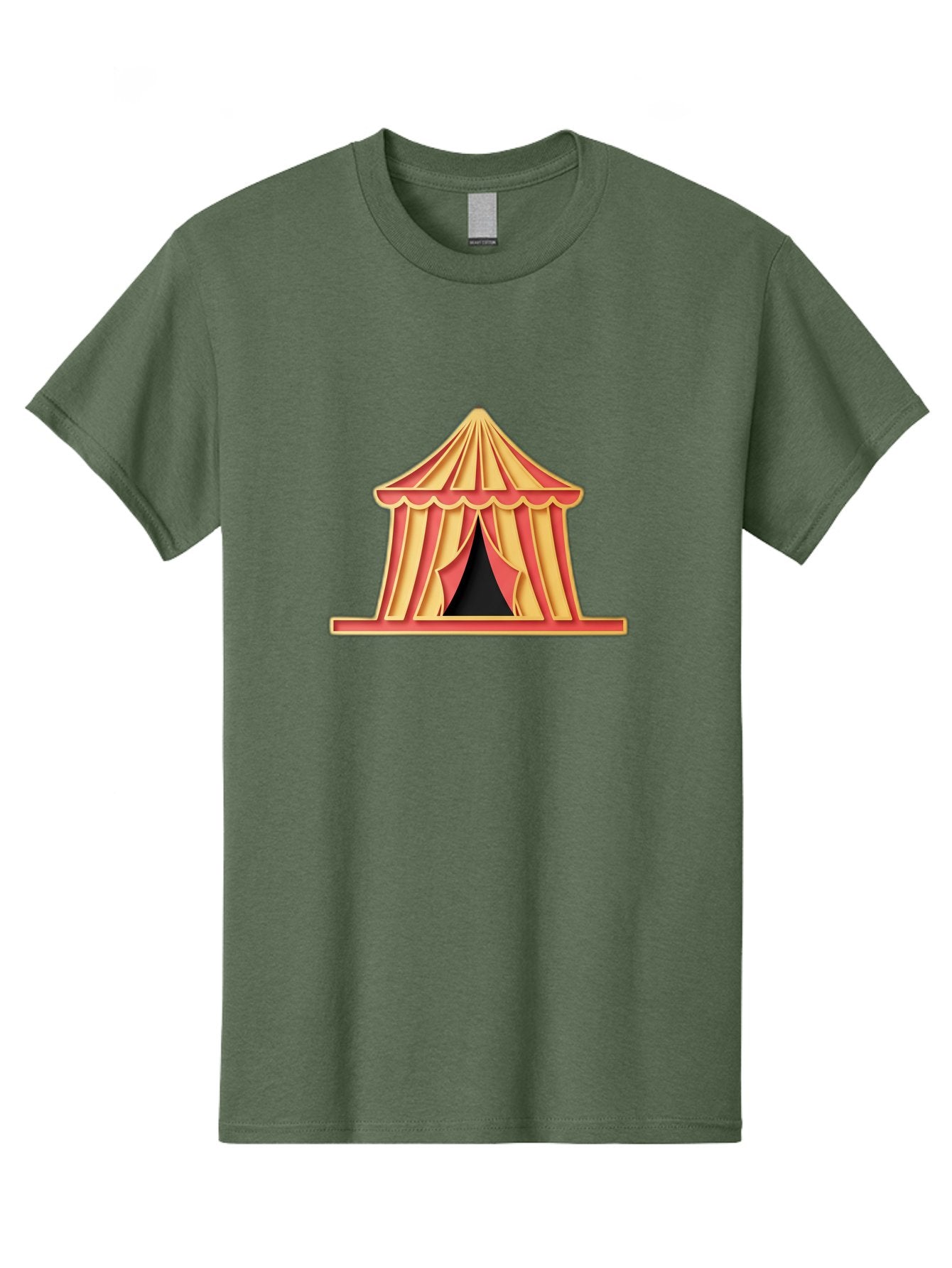 Circus-Tent-2 Men'S Graphic Tee, 100% Cotton, Comfortable Casual Summer Wear, Machine Washable, Yellow And Red Striped Tent, Vintage Circus, Carnival Theme, Red And Yellow Colors, Striped Pattern, Entertainment Venue, Amusement Park Bac853 13