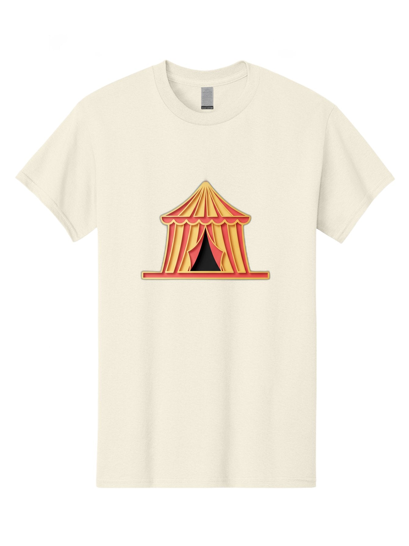 Circus-Tent-2 Men'S Graphic Tee, 100% Cotton, Comfortable Casual Summer Wear, Machine Washable, Yellow And Red Striped Tent, Vintage Circus, Carnival Theme, Red And Yellow Colors, Striped Pattern, Entertainment Venue, Amusement Park Bac853 6