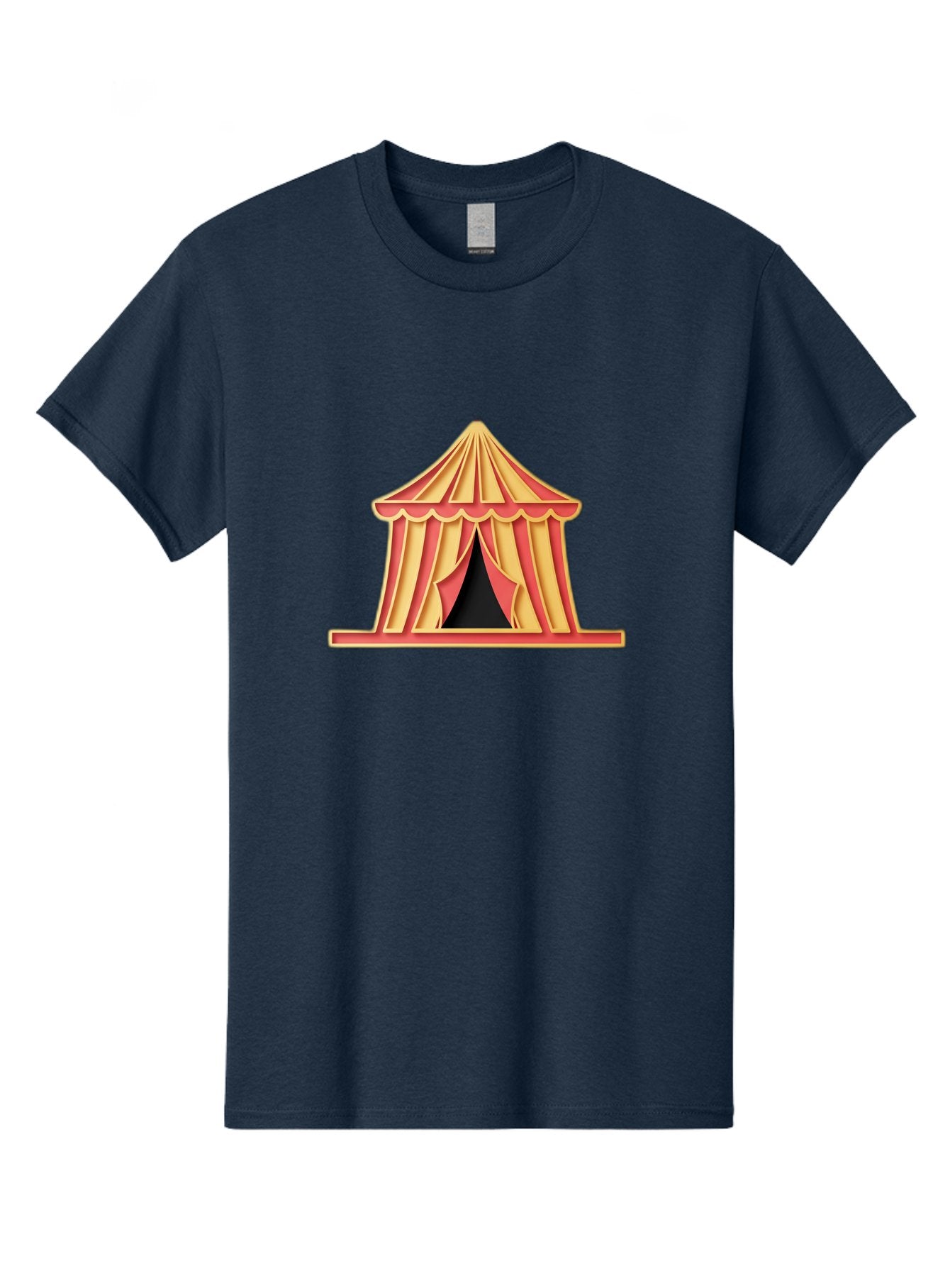 Circus-Tent-2 Men'S Graphic Tee, 100% Cotton, Comfortable Casual Summer Wear, Machine Washable, Yellow And Red Striped Tent, Vintage Circus, Carnival Theme, Red And Yellow Colors, Striped Pattern, Entertainment Venue, Amusement Park Bac853 10
