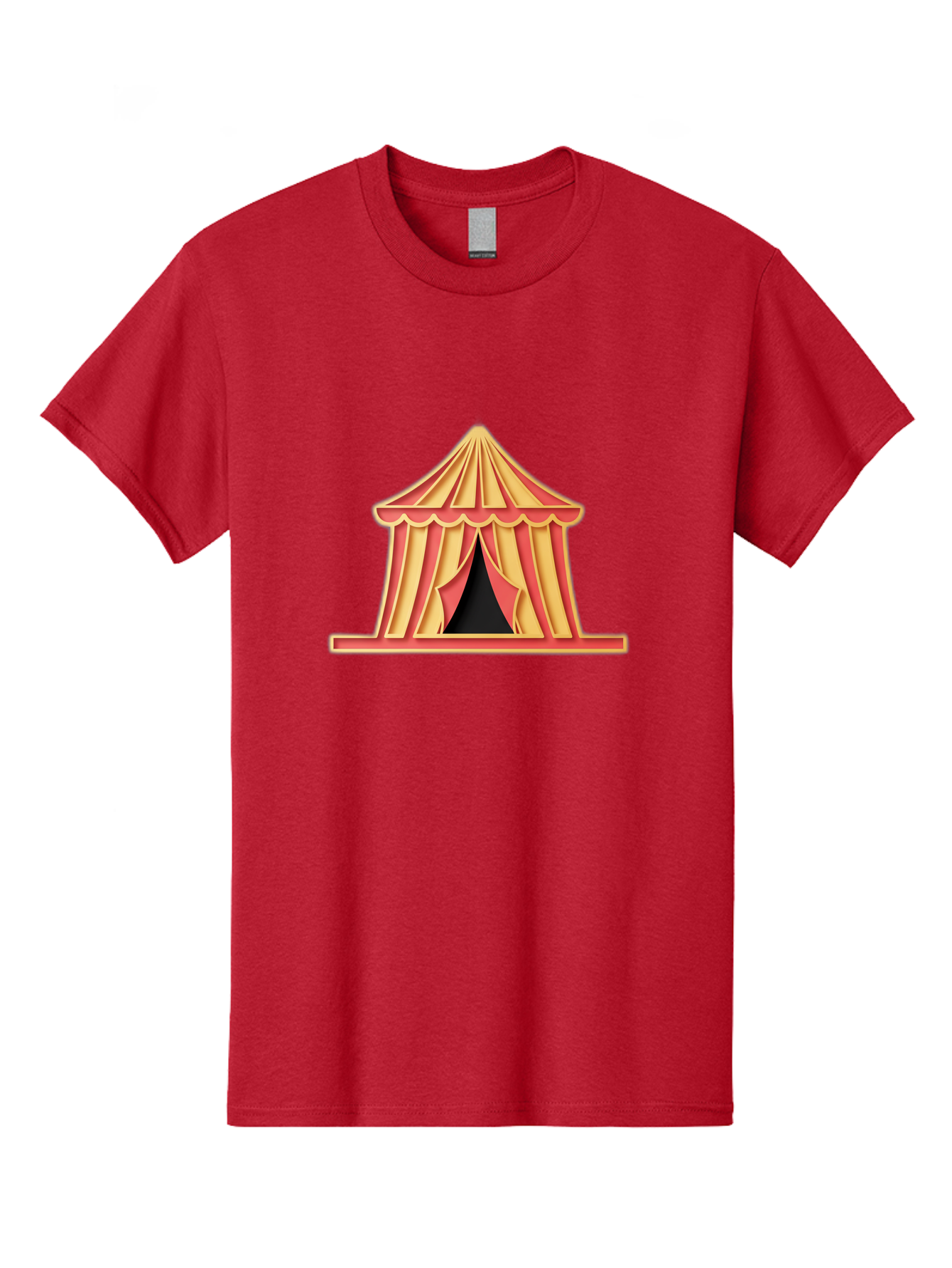 Circus-Tent-2 Men'S Graphic Tee, 100% Cotton, Comfortable Casual Summer Wear, Machine Washable, Yellow And Red Striped Tent, Vintage Circus, Carnival Theme, Red And Yellow Colors, Striped Pattern, Entertainment Venue, Amusement Park Bac853 4