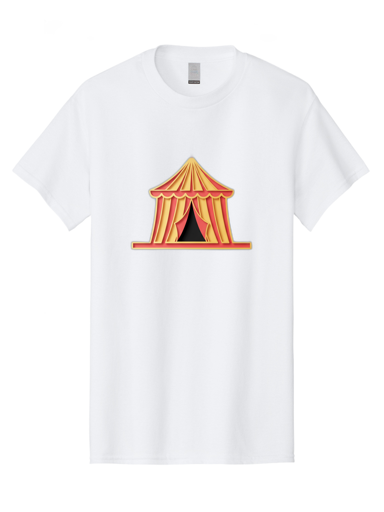 Circus-Tent-2 Men'S Graphic Tee, 100% Cotton, Comfortable Casual Summer Wear, Machine Washable, Yellow And Red Striped Tent, Vintage Circus, Carnival Theme, Red And Yellow Colors, Striped Pattern, Entertainment Venue, Amusement Park Bac853 5
