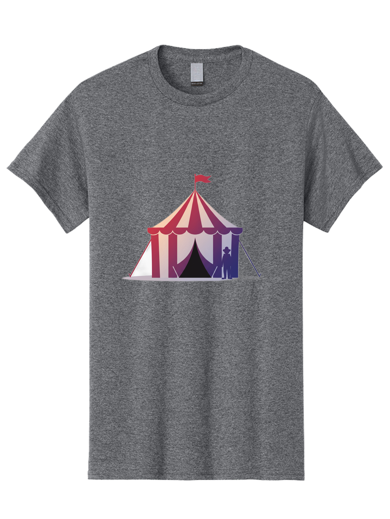 Circus-Tent-3 Men'S Graphic Tee, 100% Cotton, Comfortable Casual Summer Wear, Machine Washable, Striped Circus Tent, Red And White Stripes, Silhouetted Man, Vintage Top Hat, Retro Carnival, Festive Atmosphere, Tent Entrance Bac854 15