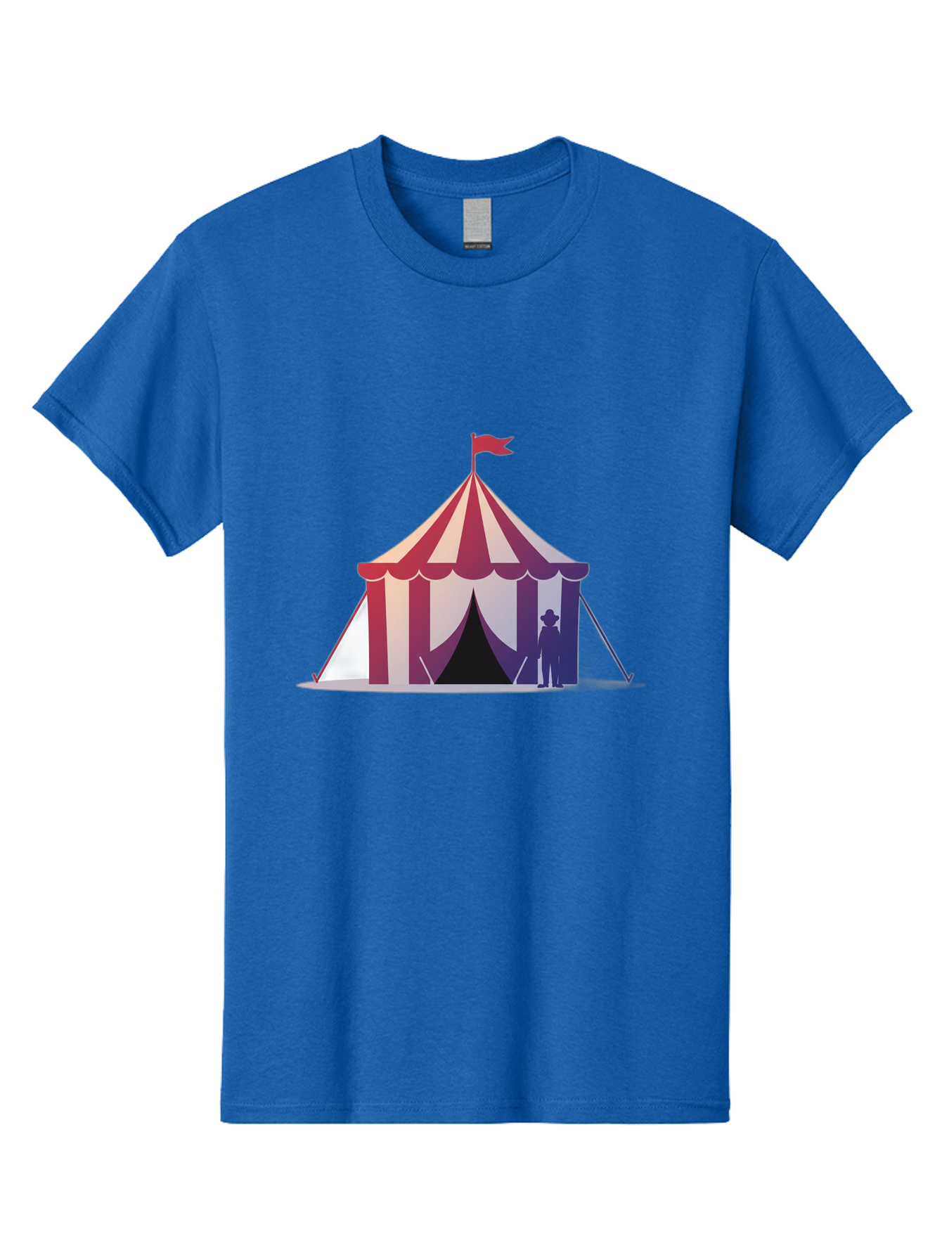 Circus-Tent-3 Men'S Graphic Tee, 100% Cotton, Comfortable Casual Summer Wear, Machine Washable, Striped Circus Tent, Red And White Stripes, Silhouetted Man, Vintage Top Hat, Retro Carnival, Festive Atmosphere, Tent Entrance Bac854 5