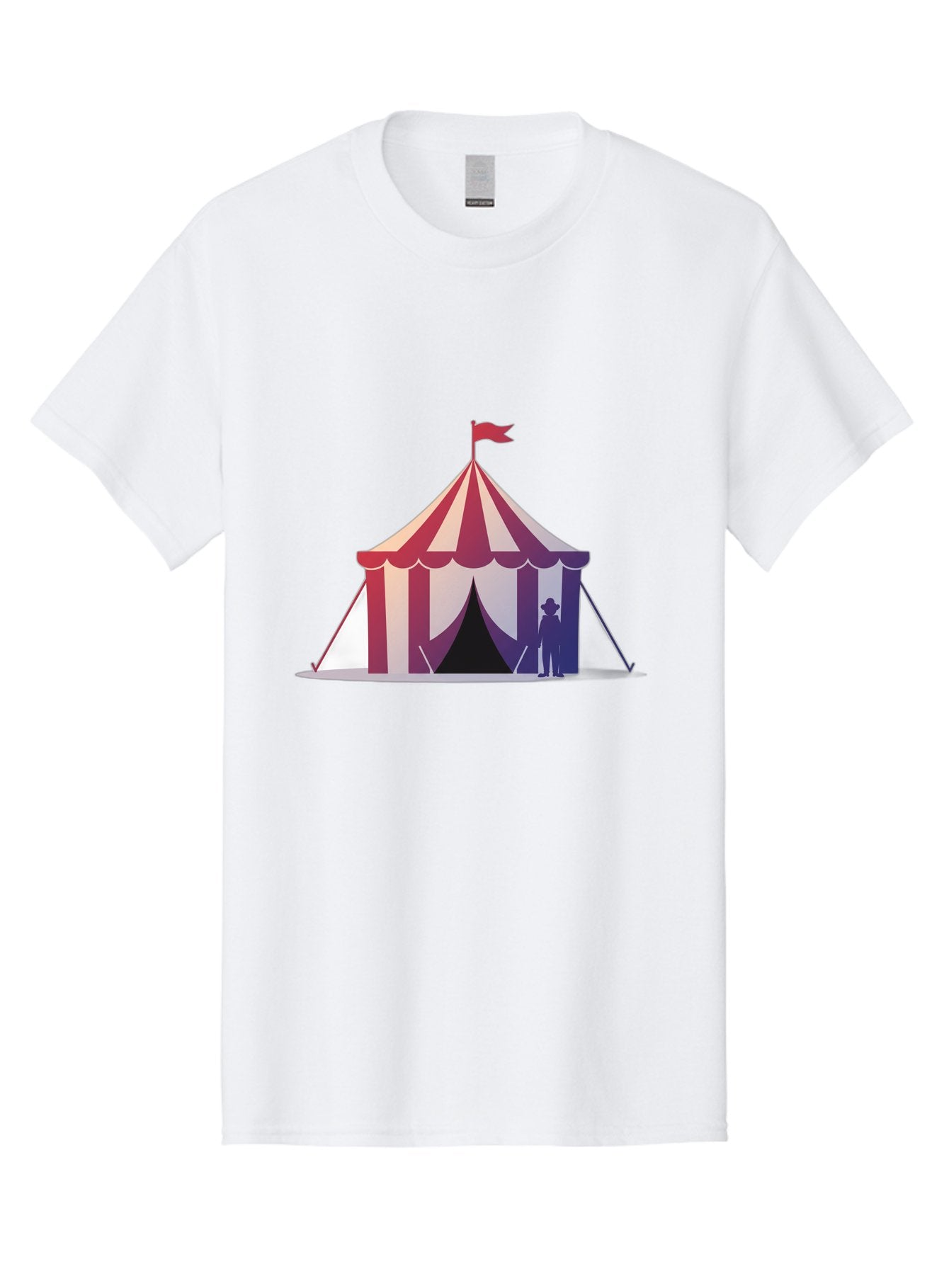 Circus-Tent-3 Men'S Graphic Tee, 100% Cotton, Comfortable Casual Summer Wear, Machine Washable, Striped Circus Tent, Red And White Stripes, Silhouetted Man, Vintage Top Hat, Retro Carnival, Festive Atmosphere, Tent Entrance Bac854 4