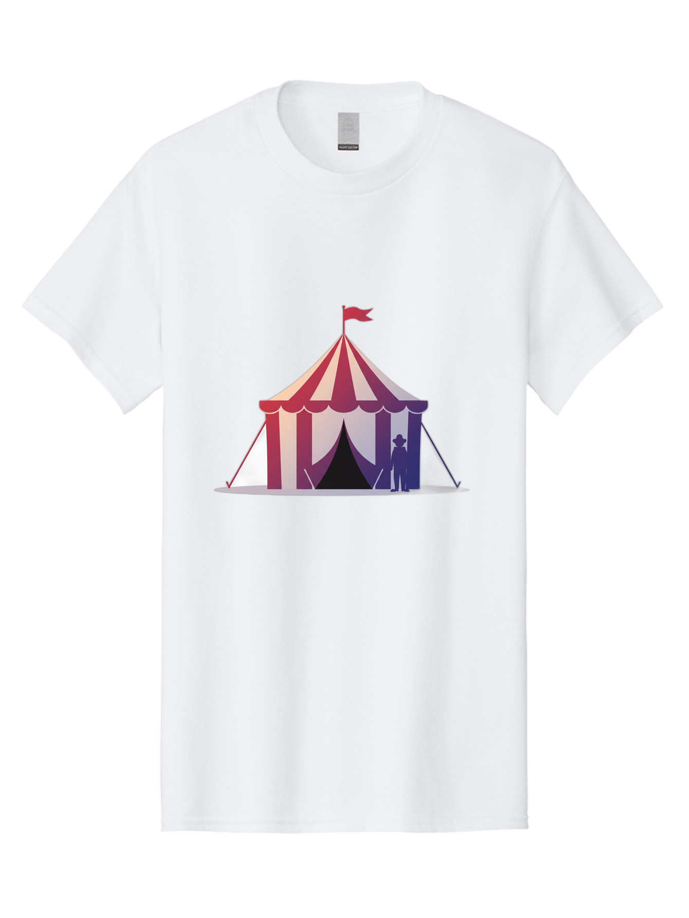 Circus-Tent-3 Men'S Graphic Tee, 100% Cotton, Comfortable Casual Summer Wear, Machine Washable, Striped Circus Tent, Red And White Stripes, Silhouetted Man, Vintage Top Hat, Retro Carnival, Festive Atmosphere, Tent Entrance Bac854 12