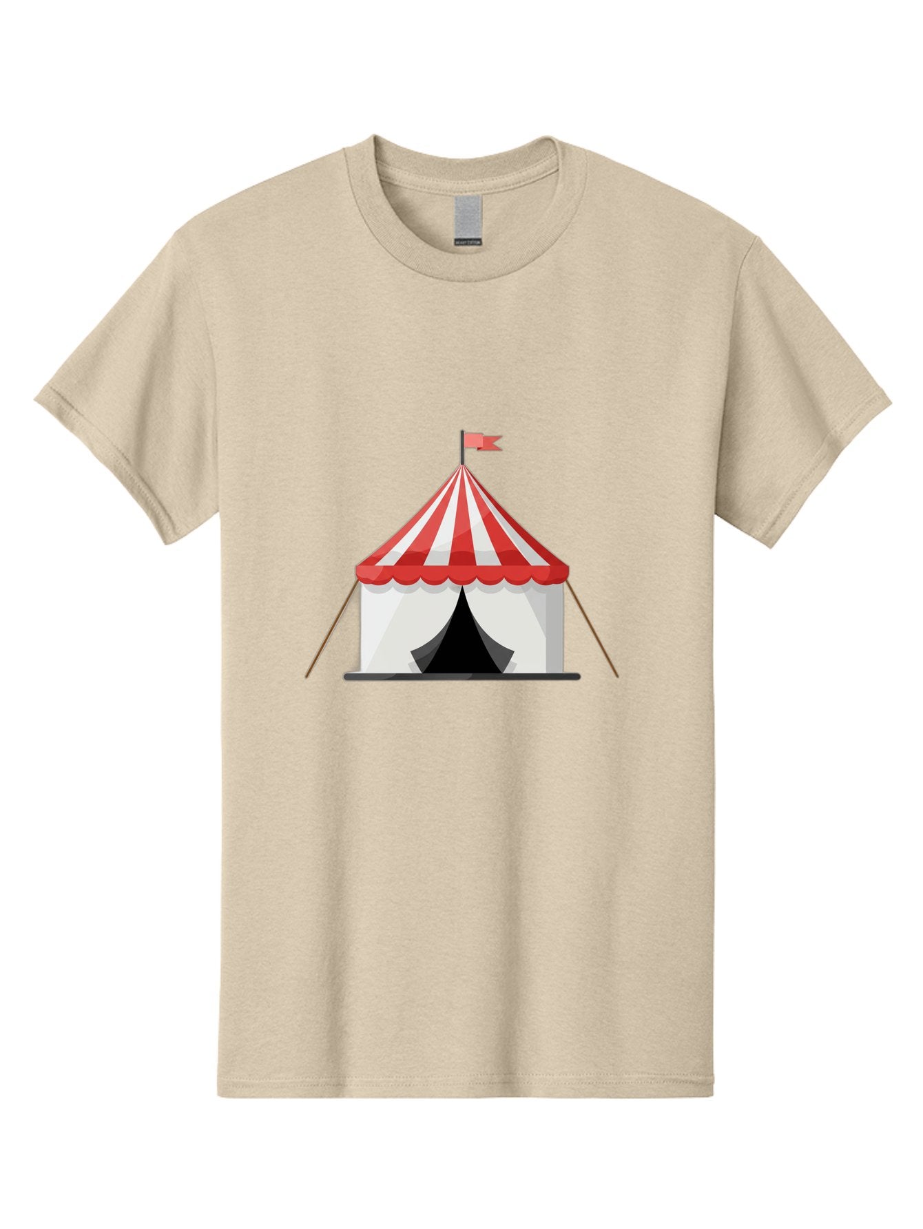 Circus-Tent Men'S Graphic Tee, 100% Cotton, Comfortable Casual Summer Wear, Machine Washable, Red And White Striped Tent, Circus, Carnival, Entertainment, Event, Festival, Fun, Excitement, Adventure, Show Bac855 3