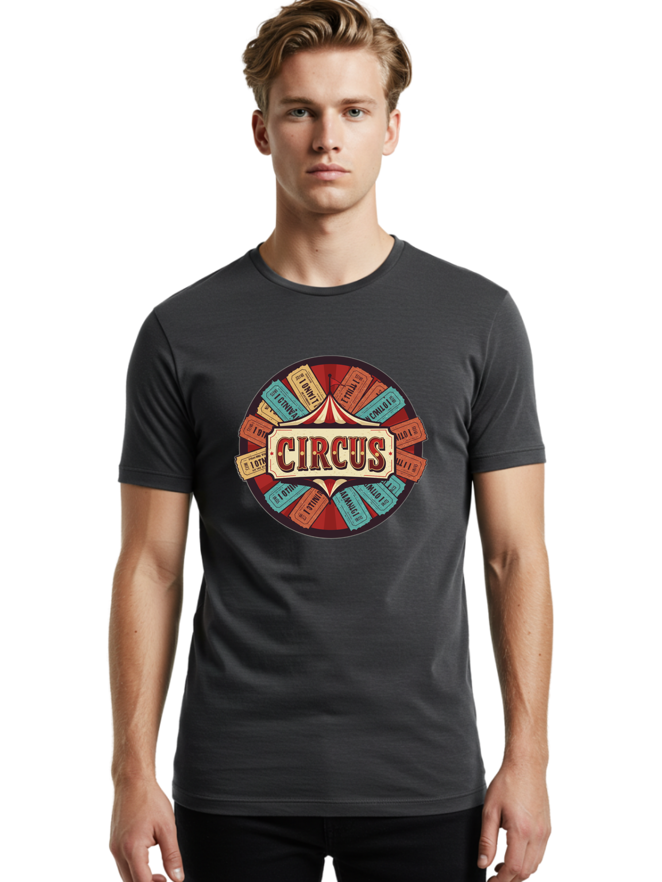 Circus Men'S Graphic Tee, 100% Cotton, Comfortable Casual Summer Wear, Machine Washable, Vintage Circus Tickets, Retro Carnival Theme, Circus Tent, Admission Tickets, Classic Circus Design, Nostalgic Entertainment, Carnival Graphics Bac856 30