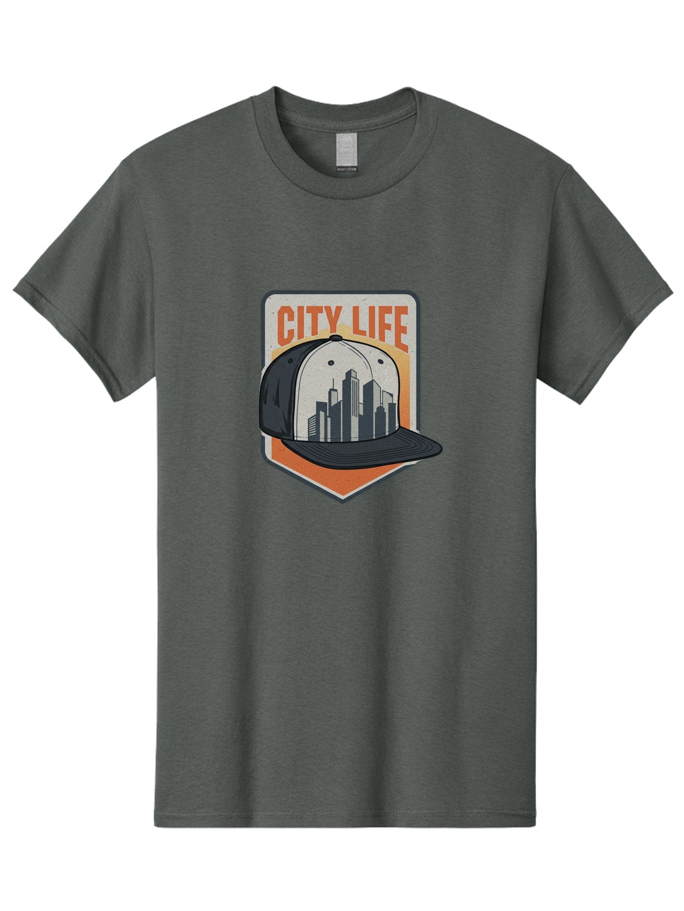 City-Life Men'S Graphic Tee, 100% Cotton, Comfortable Casual Summer Wear, Machine Washable, City Life, Urban Culture, Streetwear Fashion, Baseball Cap, Cityscape Design, Urban Lifestyle, City Vibes, Trendy Apparel Bac857 14