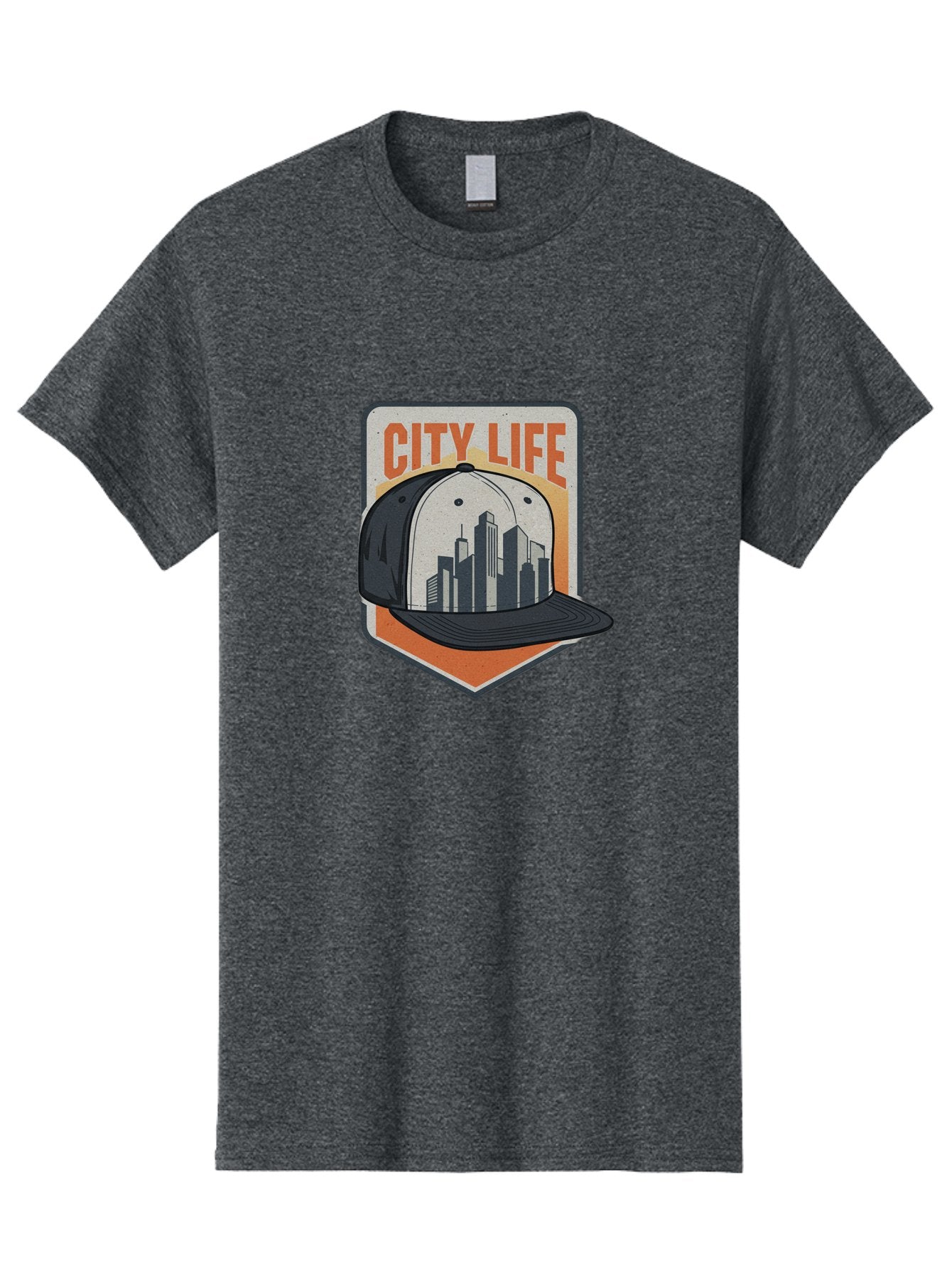 City-Life Men'S Graphic Tee, 100% Cotton, Comfortable Casual Summer Wear, Machine Washable, City Life, Urban Culture, Streetwear Fashion, Baseball Cap, Cityscape Design, Urban Lifestyle, City Vibes, Trendy Apparel Bac857 15