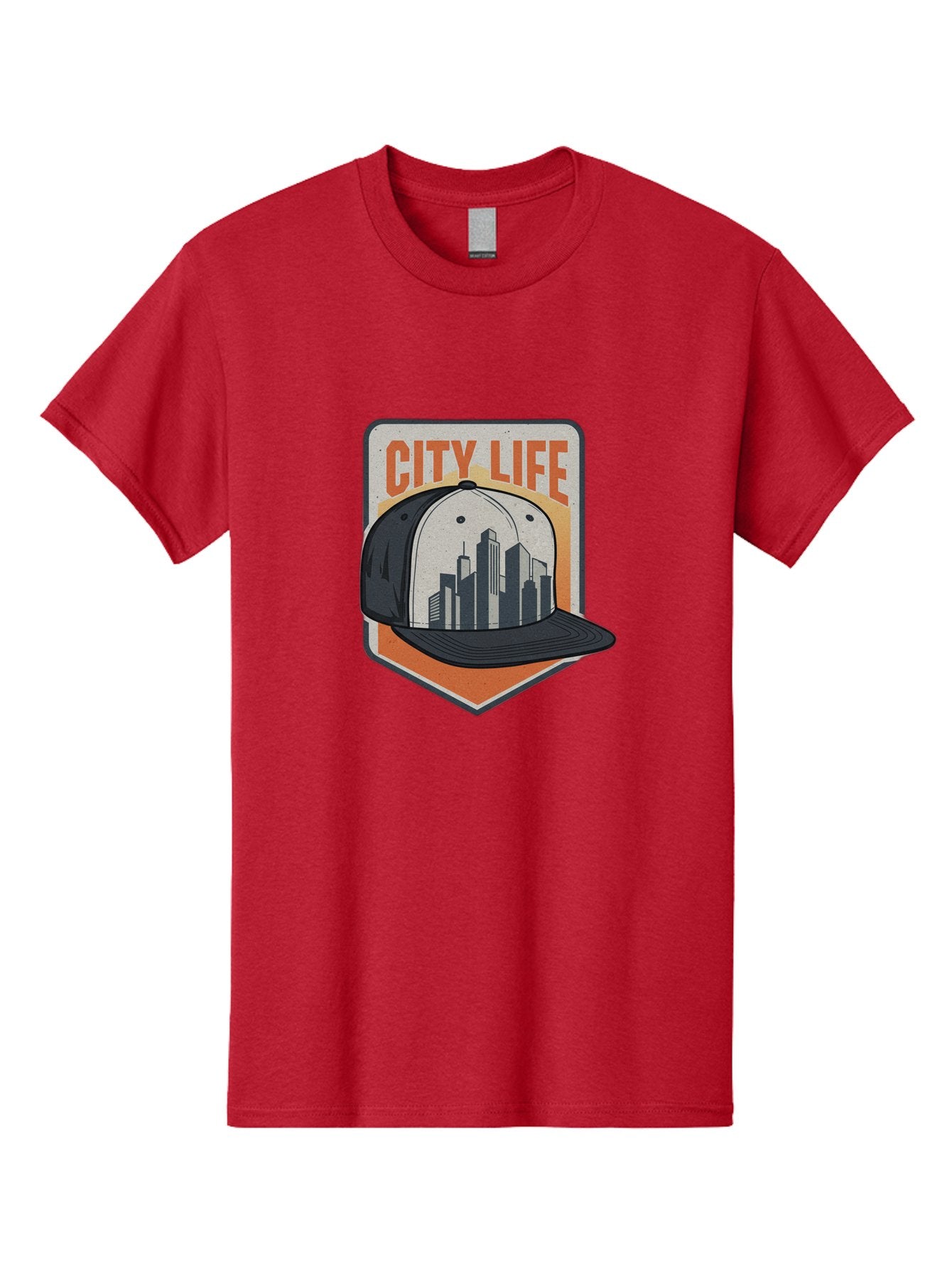 City-Life Men'S Graphic Tee, 100% Cotton, Comfortable Casual Summer Wear, Machine Washable, City Life, Urban Culture, Streetwear Fashion, Baseball Cap, Cityscape Design, Urban Lifestyle, City Vibes, Trendy Apparel Bac857 13