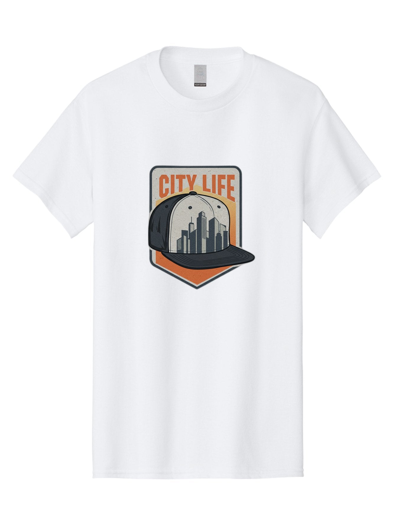 City-Life Men'S Graphic Tee, 100% Cotton, Comfortable Casual Summer Wear, Machine Washable, City Life, Urban Culture, Streetwear Fashion, Baseball Cap, Cityscape Design, Urban Lifestyle, City Vibes, Trendy Apparel Bac857 8