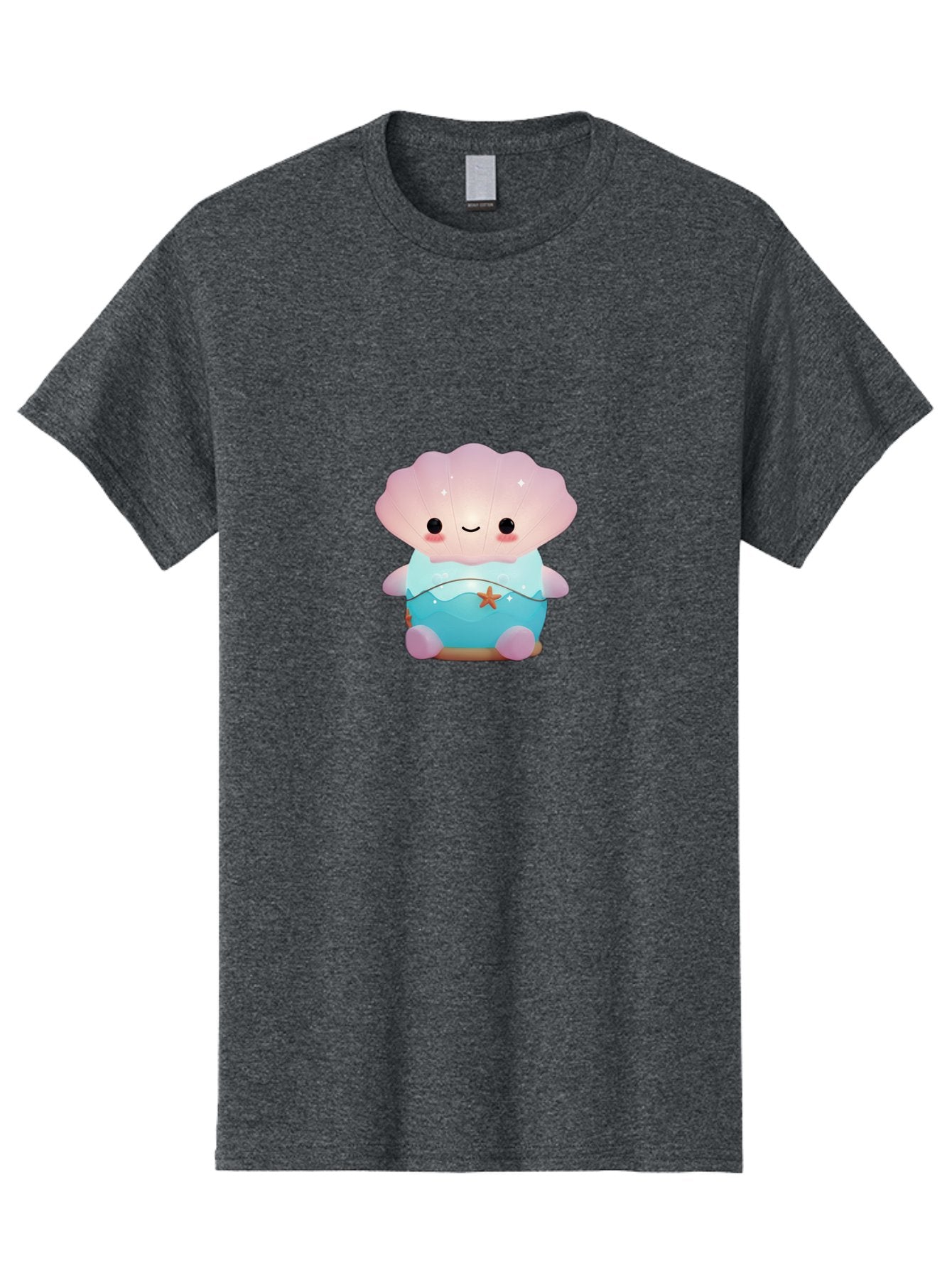 Clamshell-Character Men'S Graphic Tee, 100% Cotton, Comfortable Casual Summer Wear, Machine Washable, Soft Pink Jellyfish, Night Light, Soothing Ambiance, Underwater Decor, Ocean-Inspired Design, Peaceful Lighting, Cozy Bedroom, Bac859 5