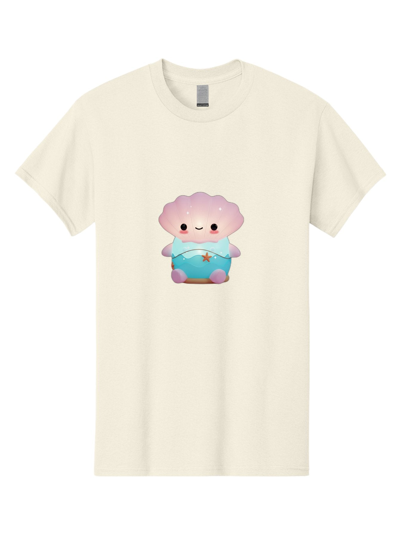 Clamshell-Character Men'S Graphic Tee, 100% Cotton, Comfortable Casual Summer Wear, Machine Washable, Soft Pink Jellyfish, Night Light, Soothing Ambiance, Underwater Decor, Ocean-Inspired Design, Peaceful Lighting, Cozy Bedroom, Bac859 9