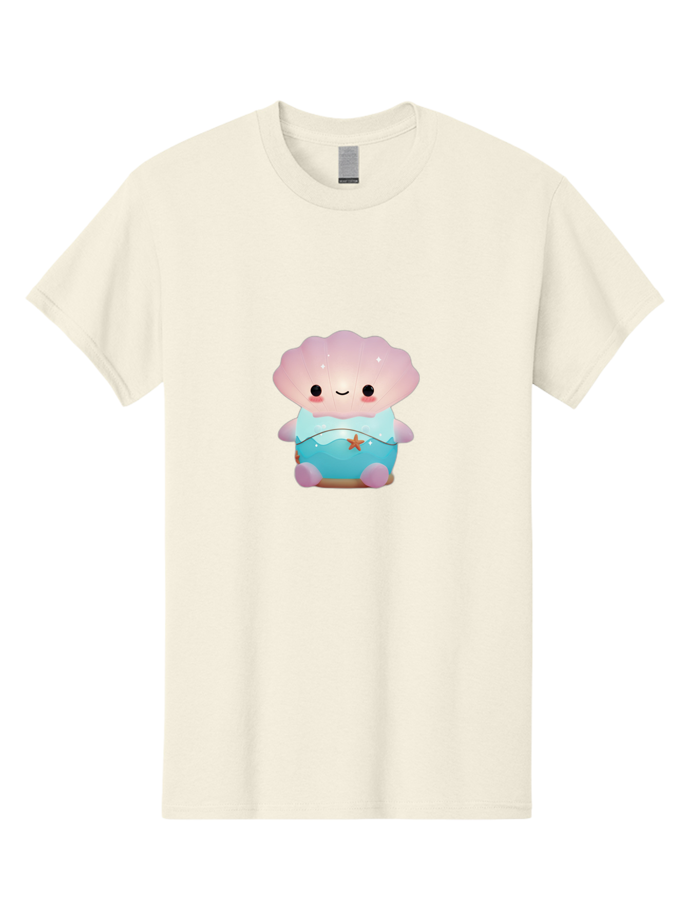 Clamshell-Character Men'S Graphic Tee, 100% Cotton, Comfortable Casual Summer Wear, Machine Washable, Soft Pink Jellyfish, Night Light, Soothing Ambiance, Underwater Decor, Ocean-Inspired Design, Peaceful Lighting, Cozy Bedroom, Bac859 5