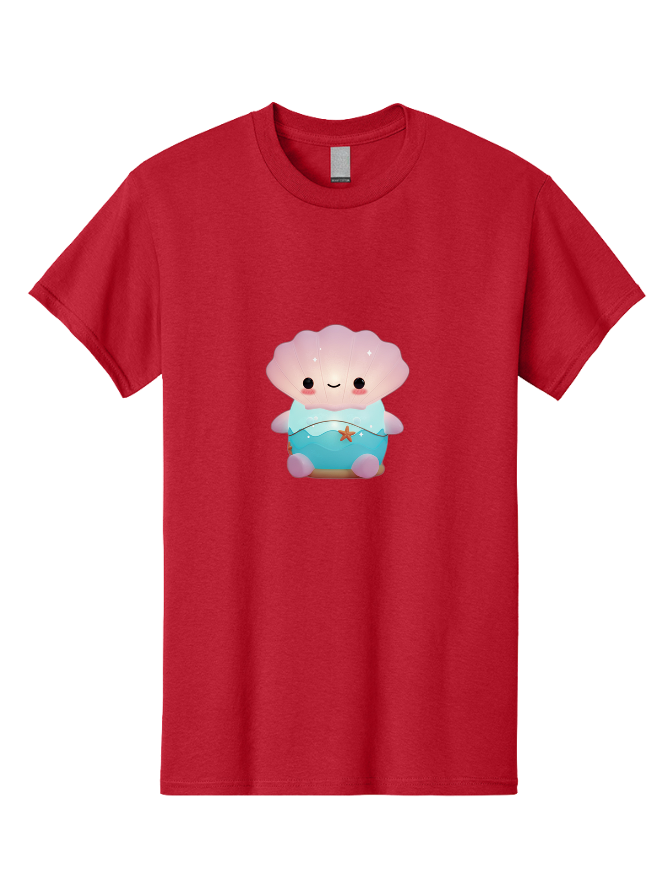 Clamshell-Character Men'S Graphic Tee, 100% Cotton, Comfortable Casual Summer Wear, Machine Washable, Soft Pink Jellyfish, Night Light, Soothing Ambiance, Underwater Decor, Ocean-Inspired Design, Peaceful Lighting, Cozy Bedroom, Bac859 6