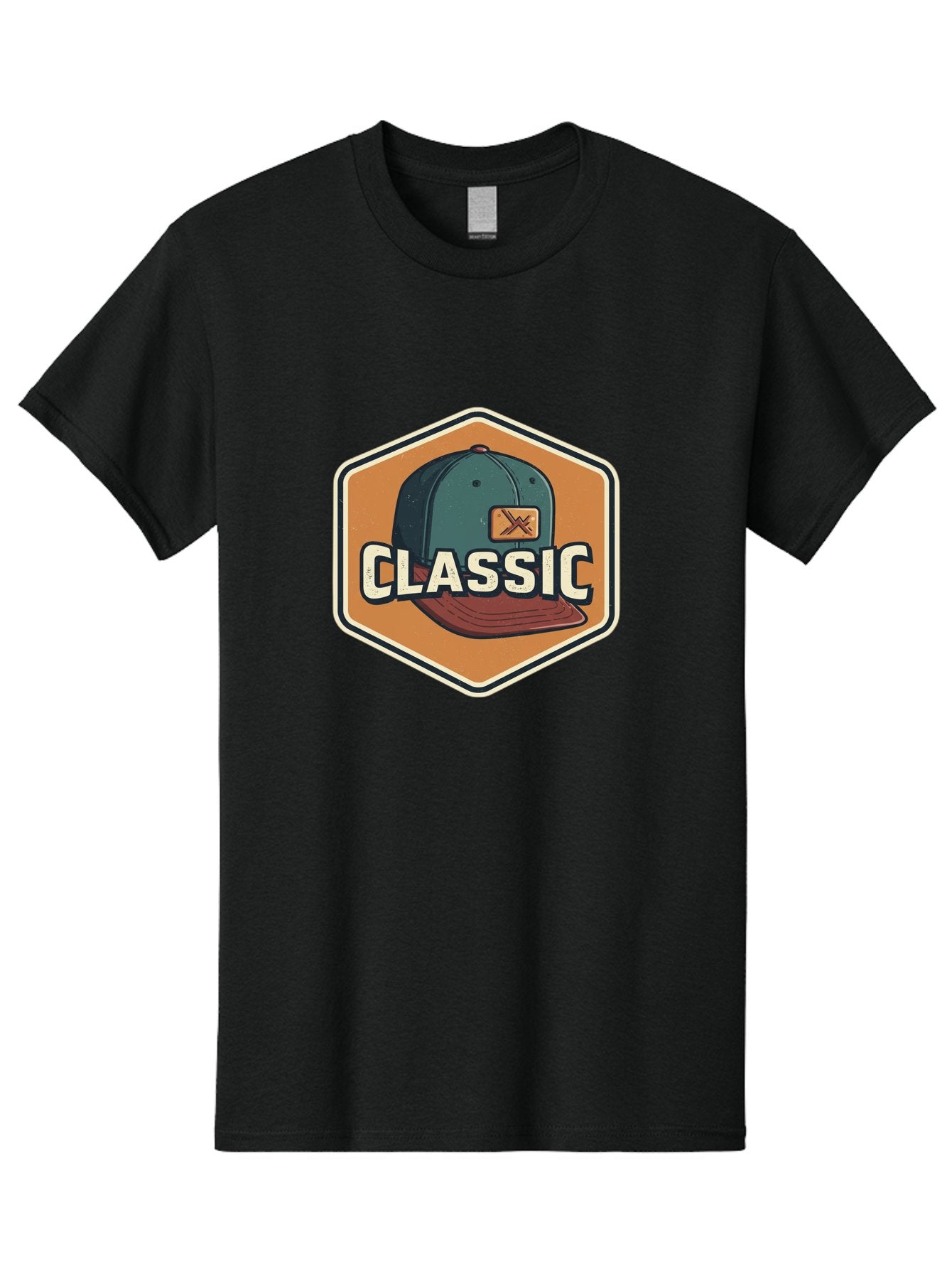 Classic Men'S Graphic Tee, 100% Cotton, Comfortable Casual Summer Wear, Machine Washable, Baseball Cap, Classic Style, Vintage Fashion, Retro Clothing, Casual Wear, Hat Logo, Apparel Branding, Nostalgic Design Bac860 3