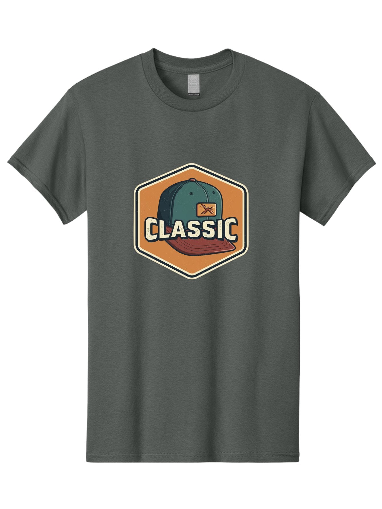 Classic Men'S Graphic Tee, 100% Cotton, Comfortable Casual Summer Wear, Machine Washable, Baseball Cap, Classic Style, Vintage Fashion, Retro Clothing, Casual Wear, Hat Logo, Apparel Branding, Nostalgic Design Bac860 13