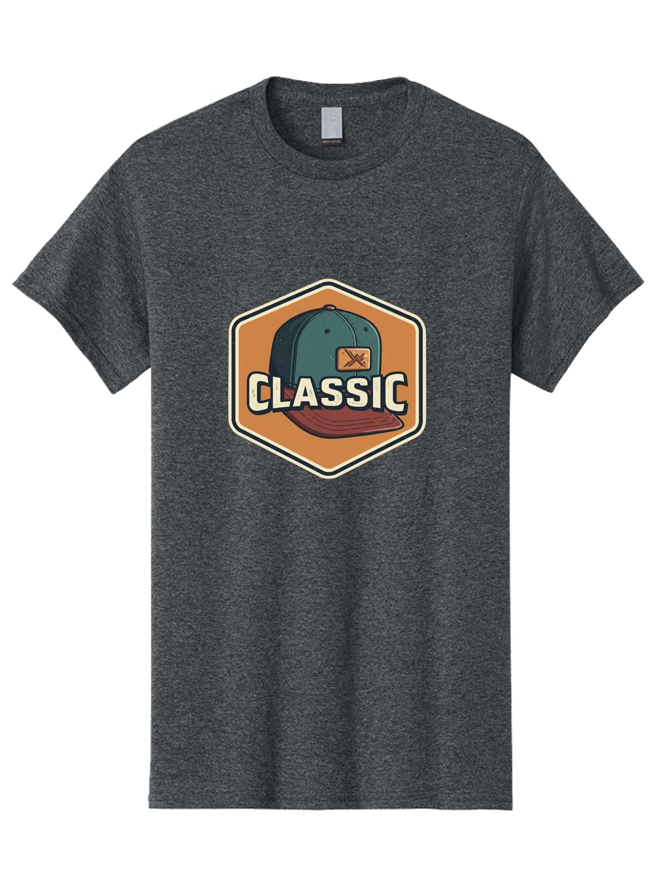 Classic Men'S Graphic Tee, 100% Cotton, Comfortable Casual Summer Wear, Machine Washable, Baseball Cap, Classic Style, Vintage Fashion, Retro Clothing, Casual Wear, Hat Logo, Apparel Branding, Nostalgic Design Bac860 11
