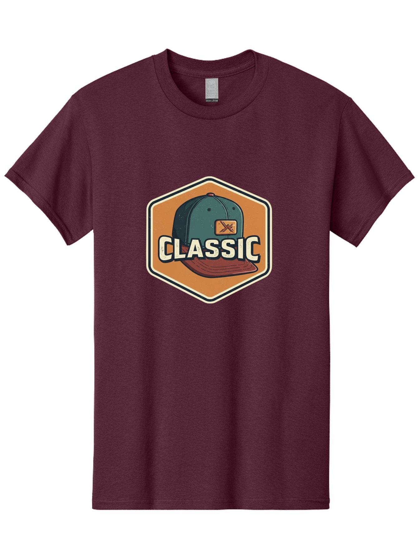 Classic Men'S Graphic Tee, 100% Cotton, Comfortable Casual Summer Wear, Machine Washable, Baseball Cap, Classic Style, Vintage Fashion, Retro Clothing, Casual Wear, Hat Logo, Apparel Branding, Nostalgic Design Bac860 15