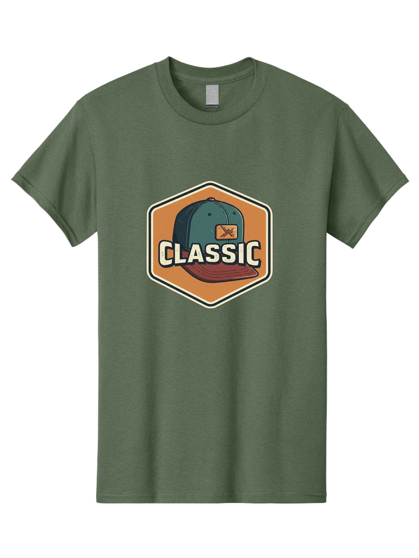 Classic Men'S Graphic Tee, 100% Cotton, Comfortable Casual Summer Wear, Machine Washable, Baseball Cap, Classic Style, Vintage Fashion, Retro Clothing, Casual Wear, Hat Logo, Apparel Branding, Nostalgic Design Bac860 7